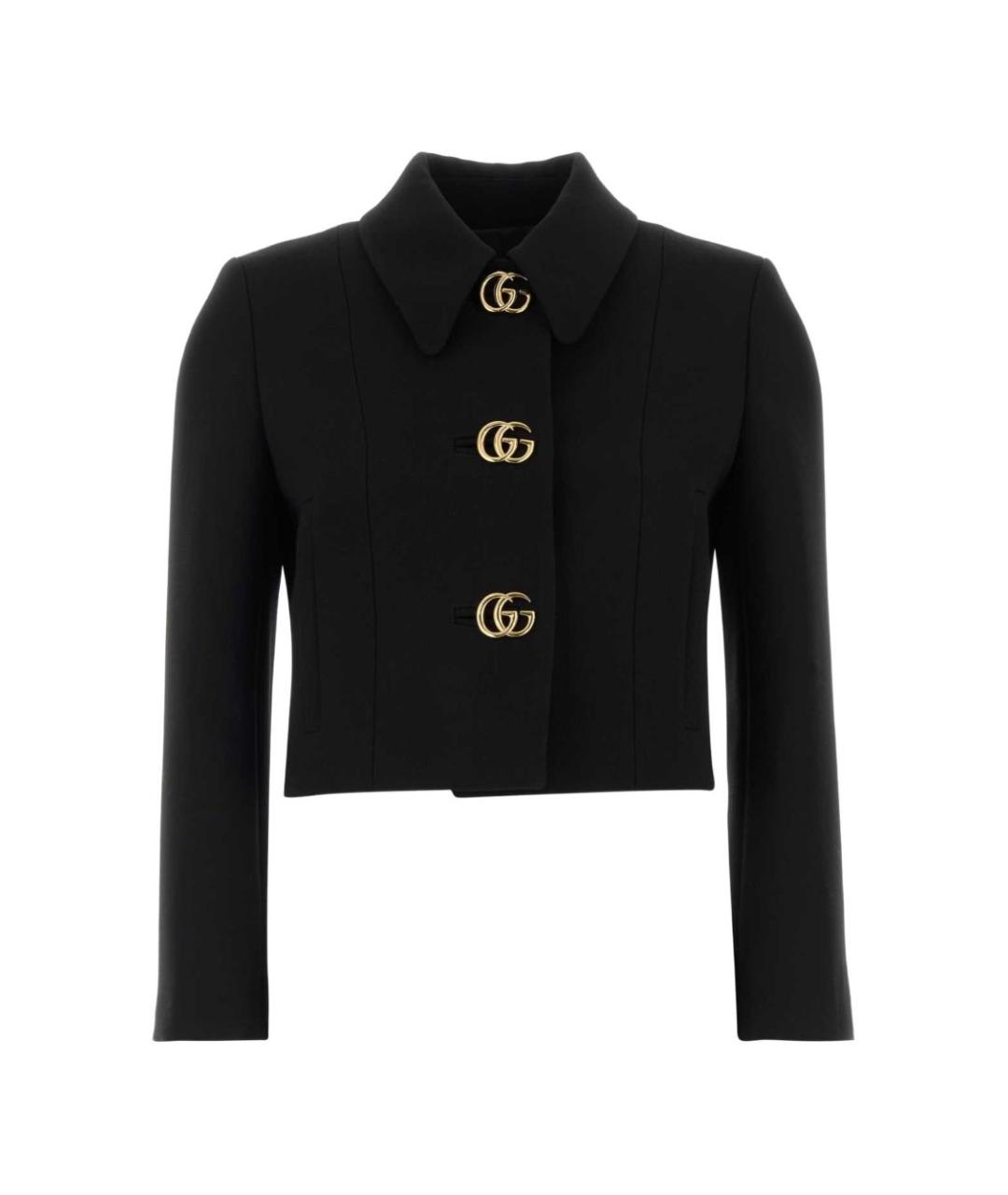 GUCCI Черный шерстяной жакет/пиджак, фото 1