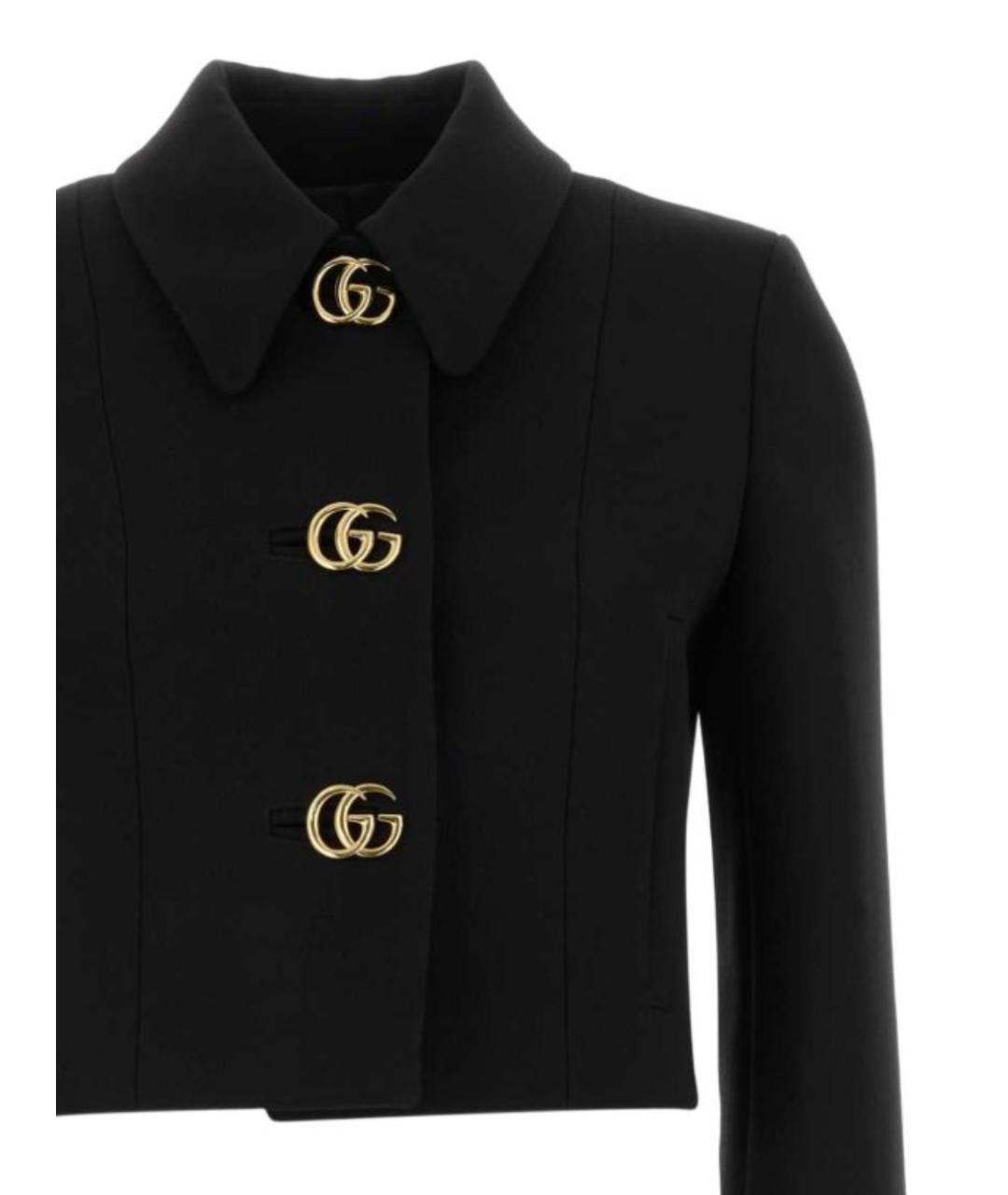 GUCCI Черный шерстяной жакет/пиджак, фото 2