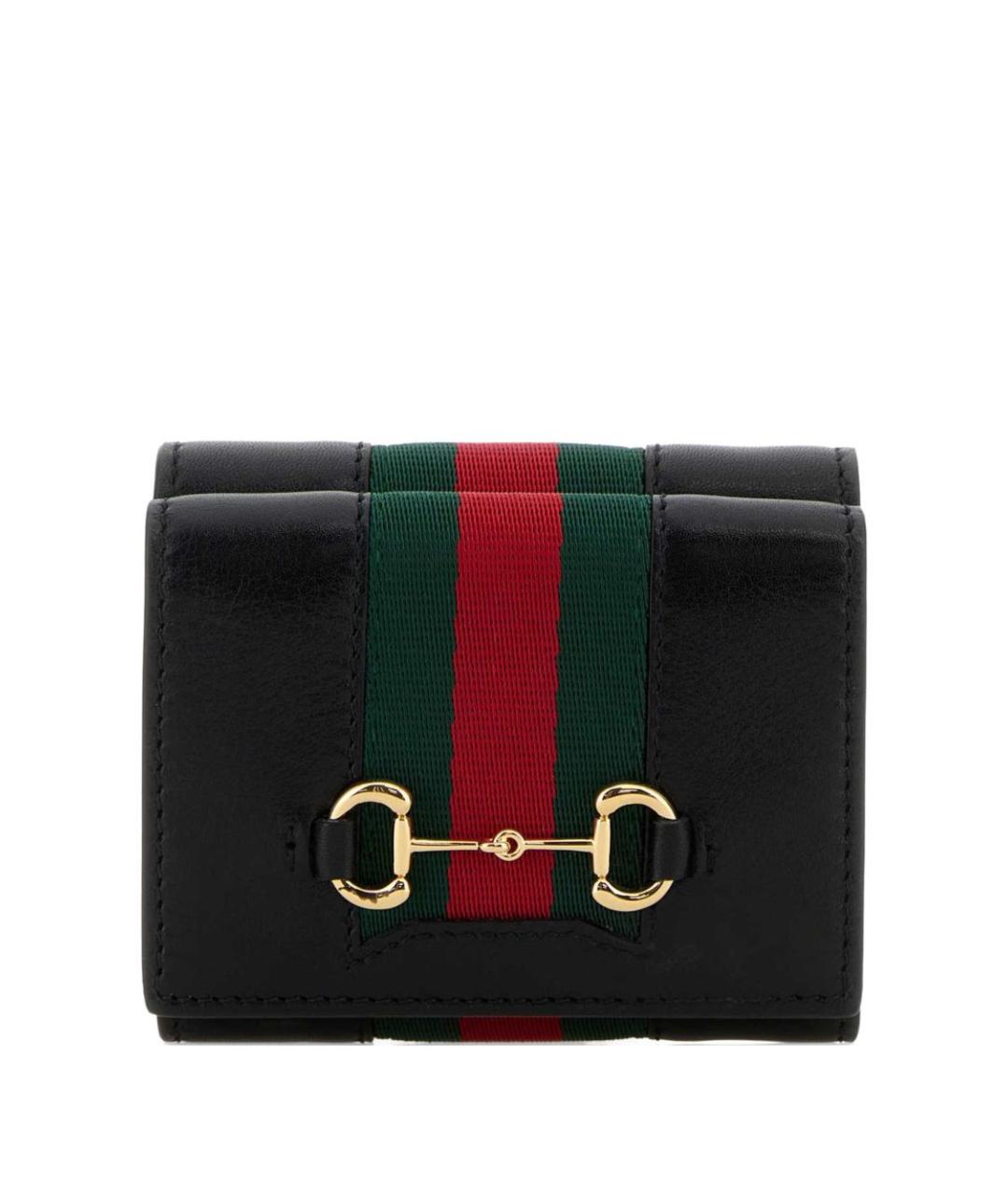 GUCCI Черный кожаный кошелек, фото 1