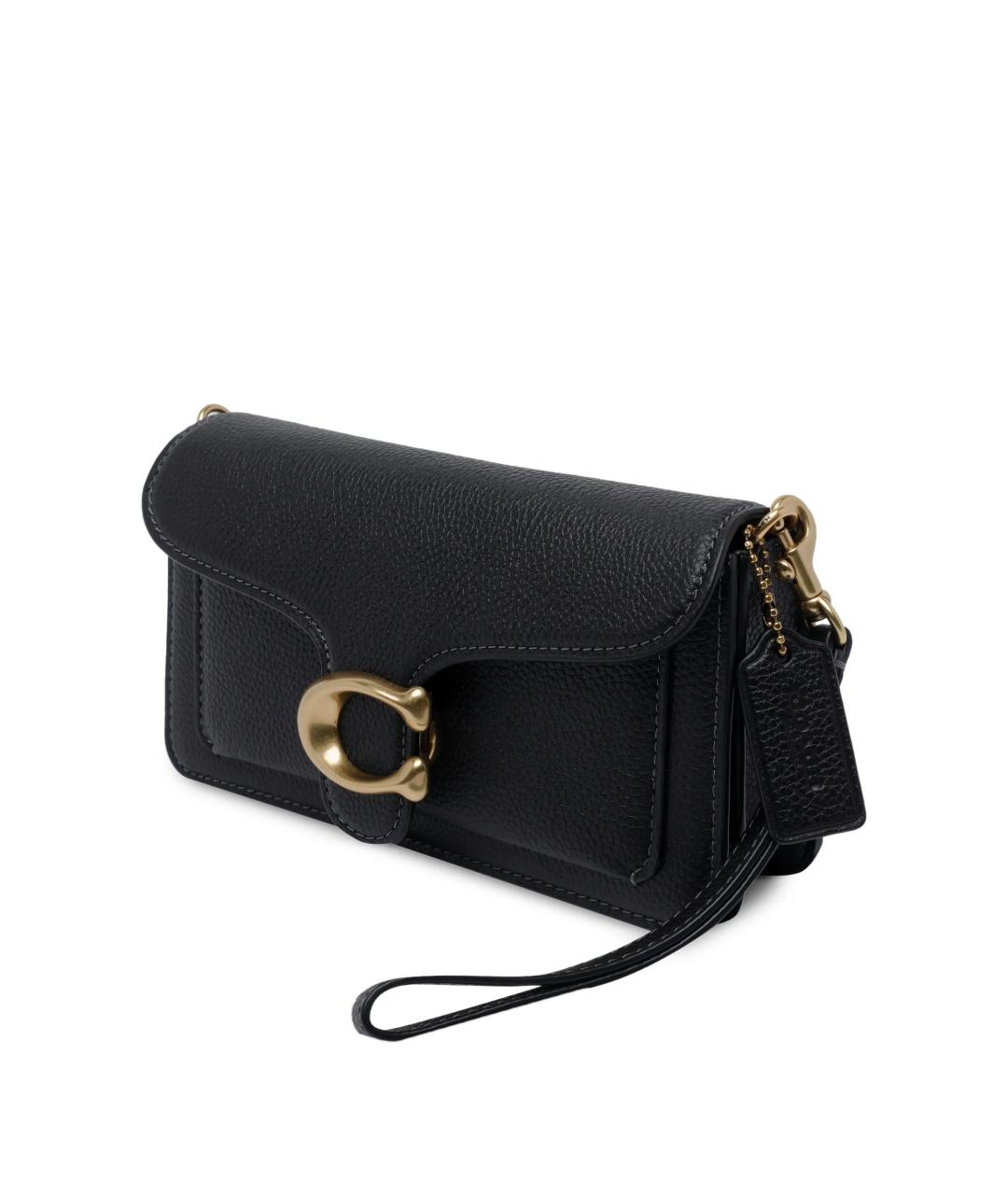 COACH Черная кожаная сумка через плечо, фото 3