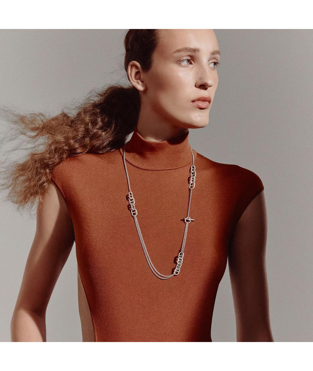 HERMES Серебряное серебряное колье, фото 3
