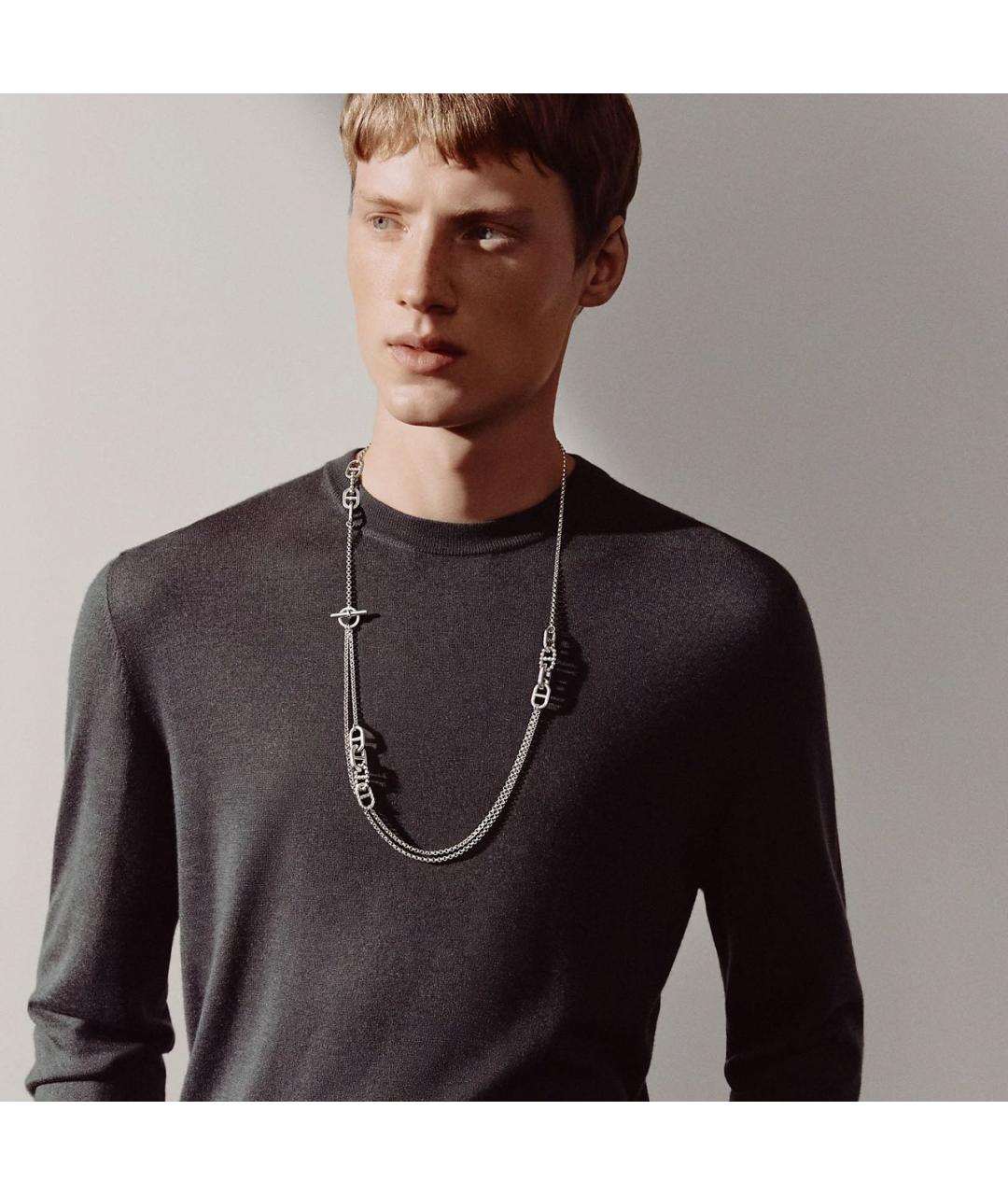 HERMES Серебряное серебряное колье, фото 4