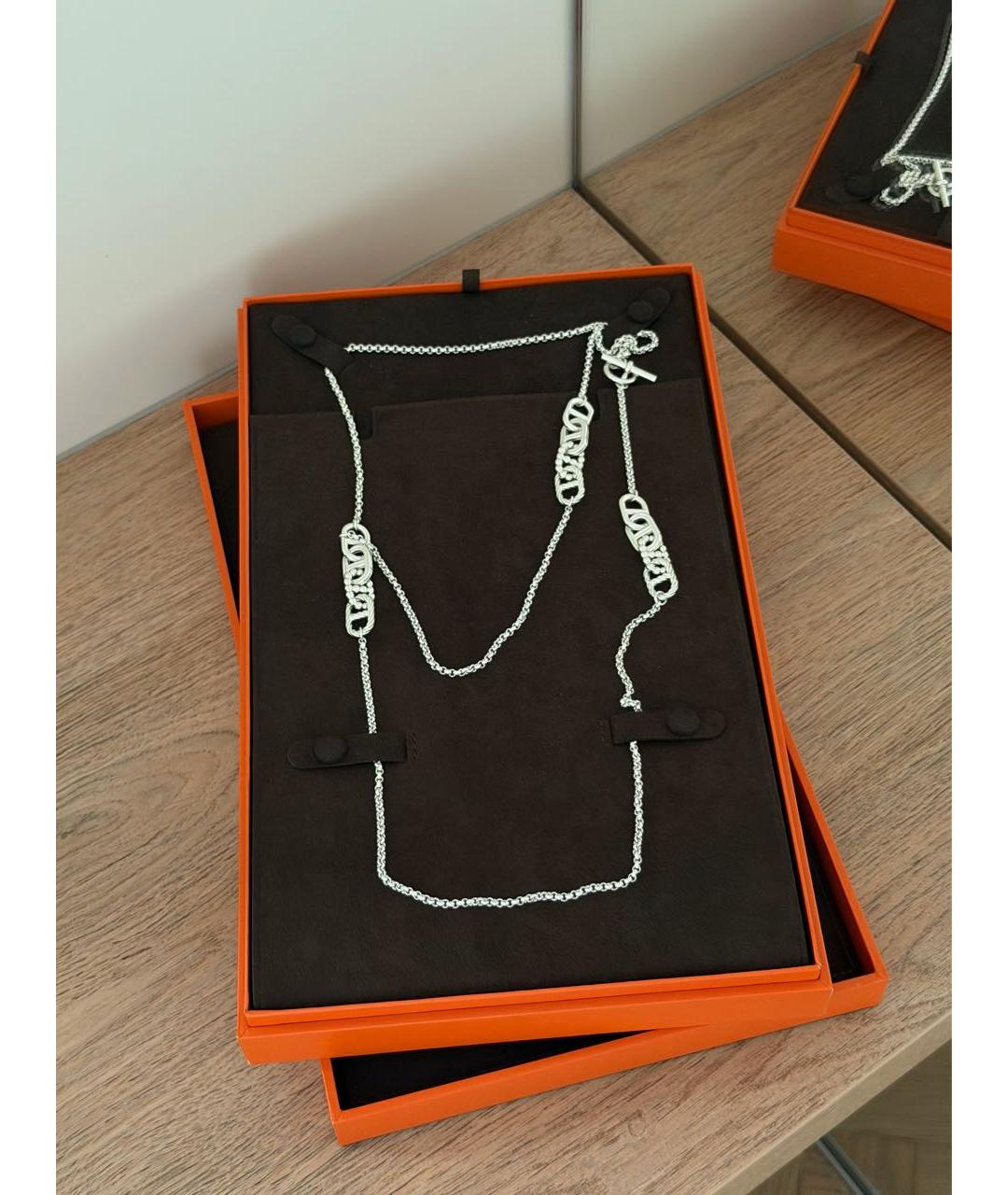 HERMES Серебряное серебряное колье, фото 2