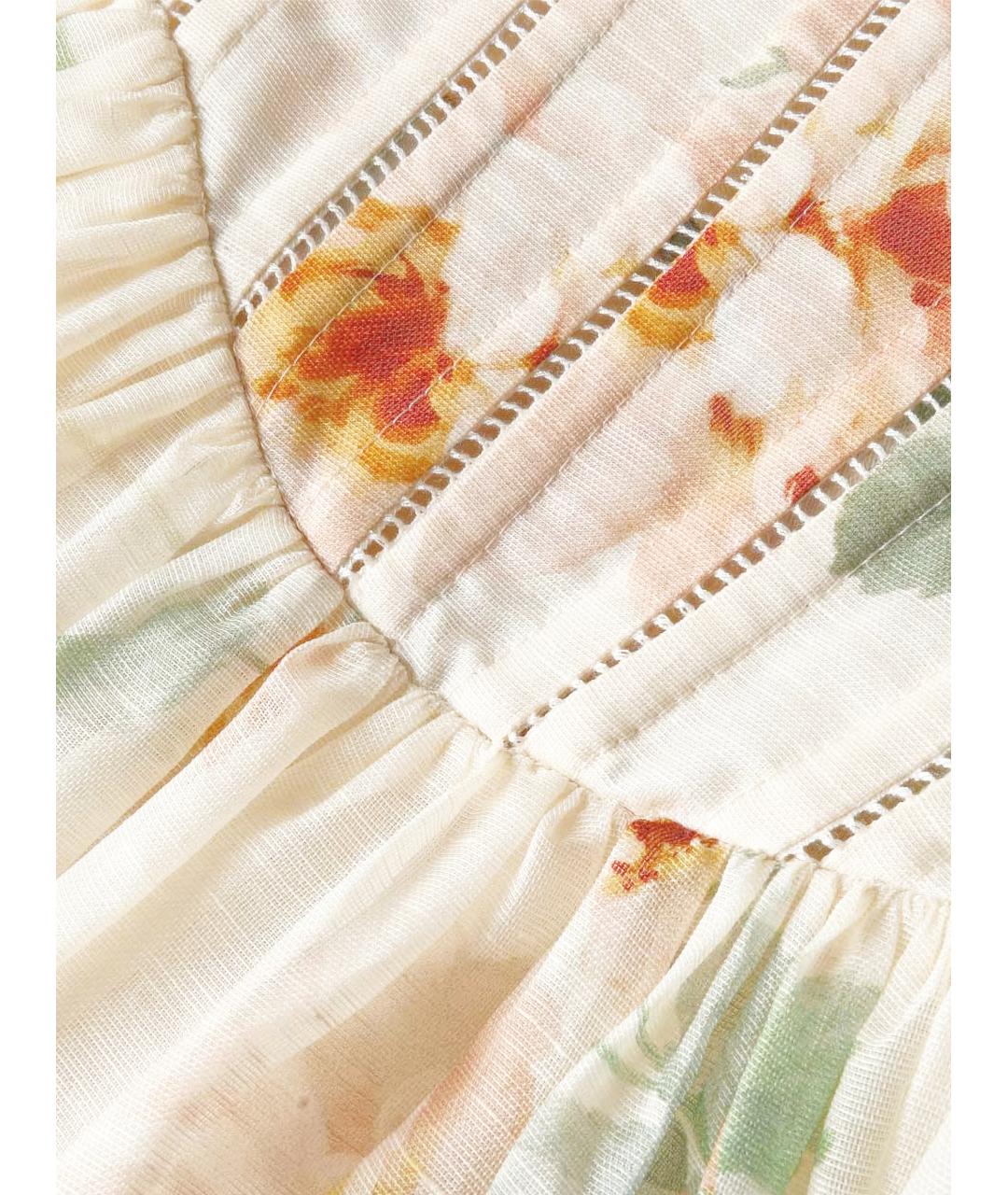 ZIMMERMANN Мульти льняное коктейльное платье, фото 2