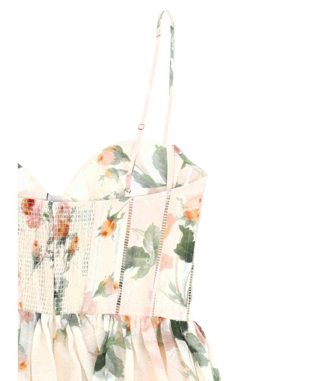 ZIMMERMANN Мульти льняное коктейльное платье, фото 3