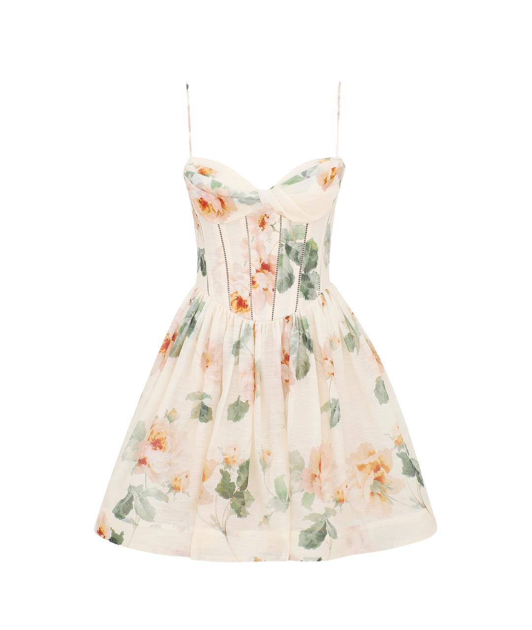 ZIMMERMANN Мульти льняное коктейльное платье, фото 1