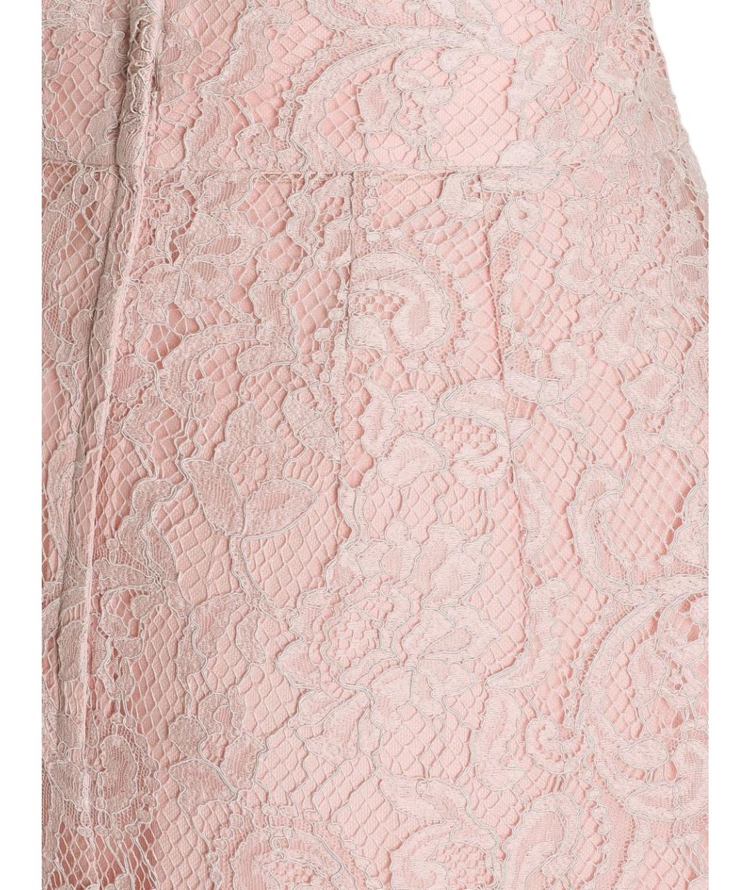 DOLCE&GABBANA Розовая хлопковая юбка миди, фото 4