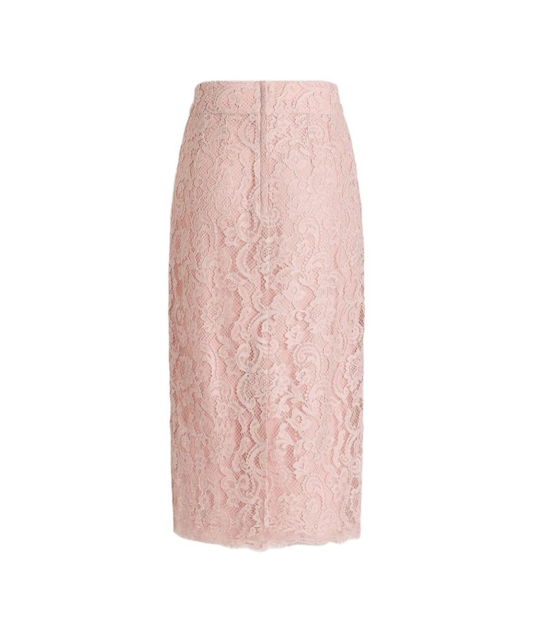 DOLCE&GABBANA Розовая хлопковая юбка миди, фото 3