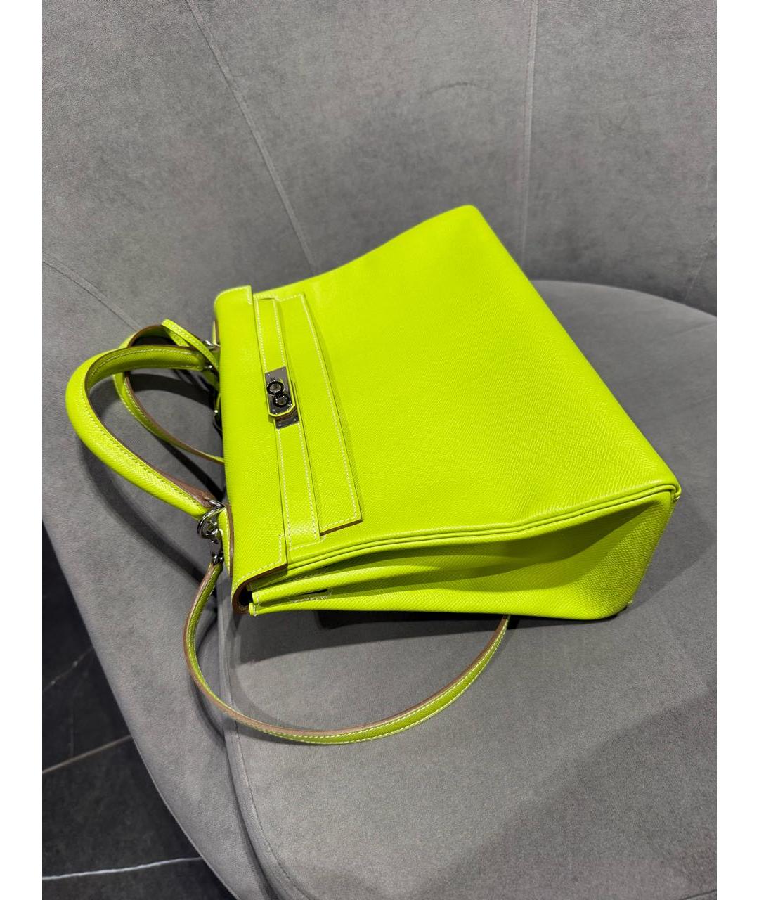 HERMES Салатовая кожаная сумка через плечо, фото 5