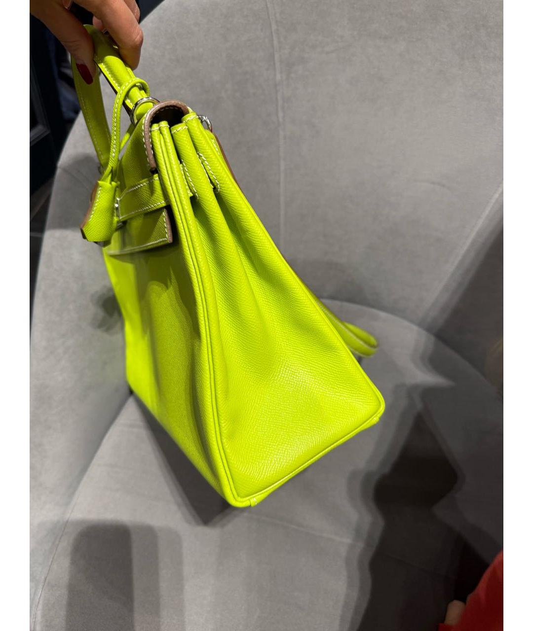 HERMES Салатовая кожаная сумка через плечо, фото 7