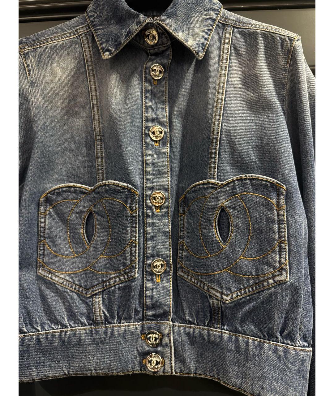 CHANEL Синяя хлопковая куртка, фото 2