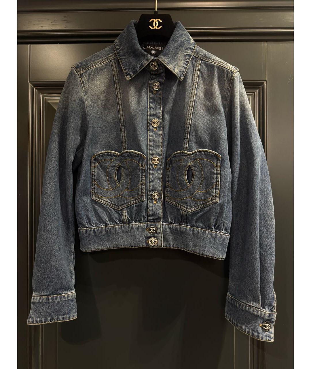 CHANEL Синяя хлопковая куртка, фото 6