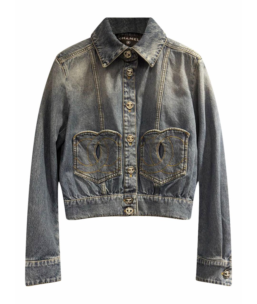 CHANEL Синяя хлопковая куртка, фото 1