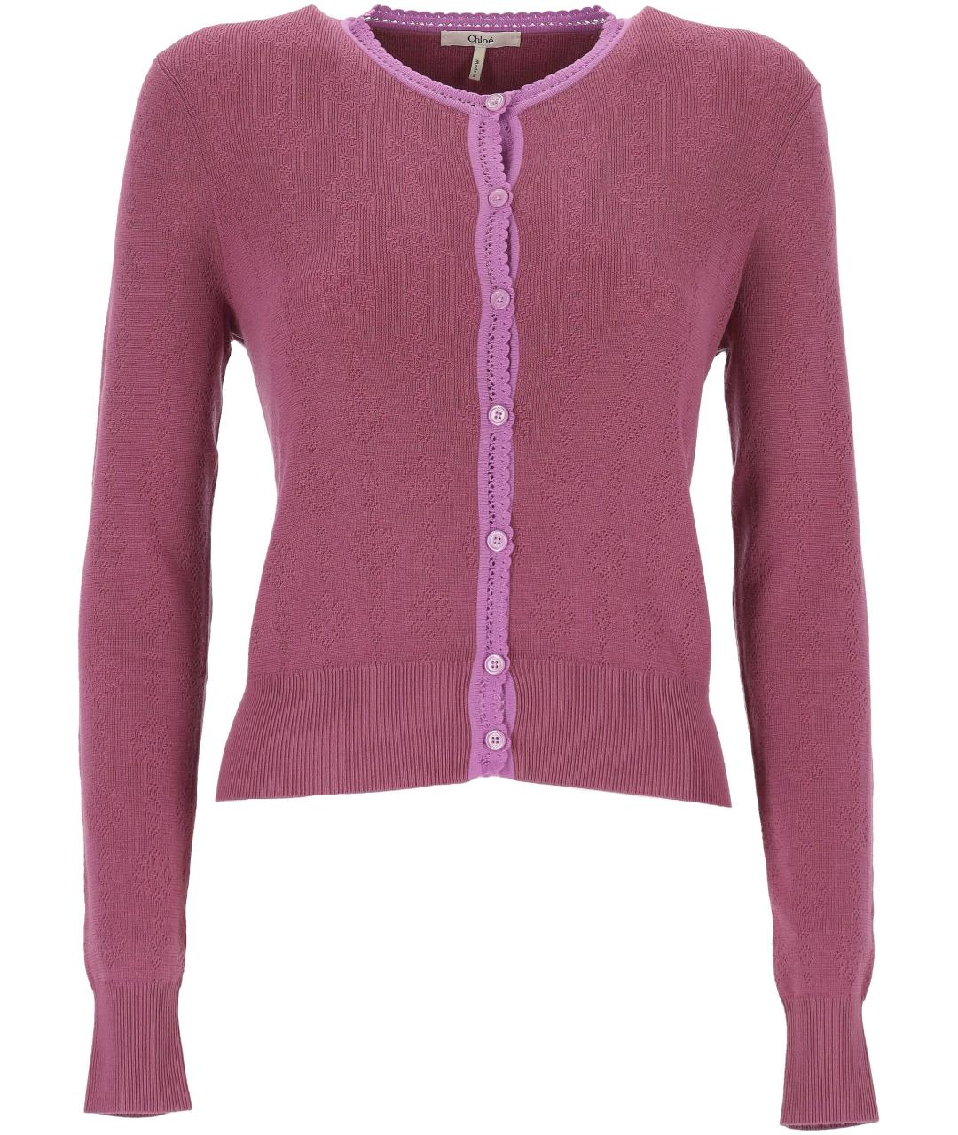 CHLOE Розовый хлопковый кардиган, фото 1