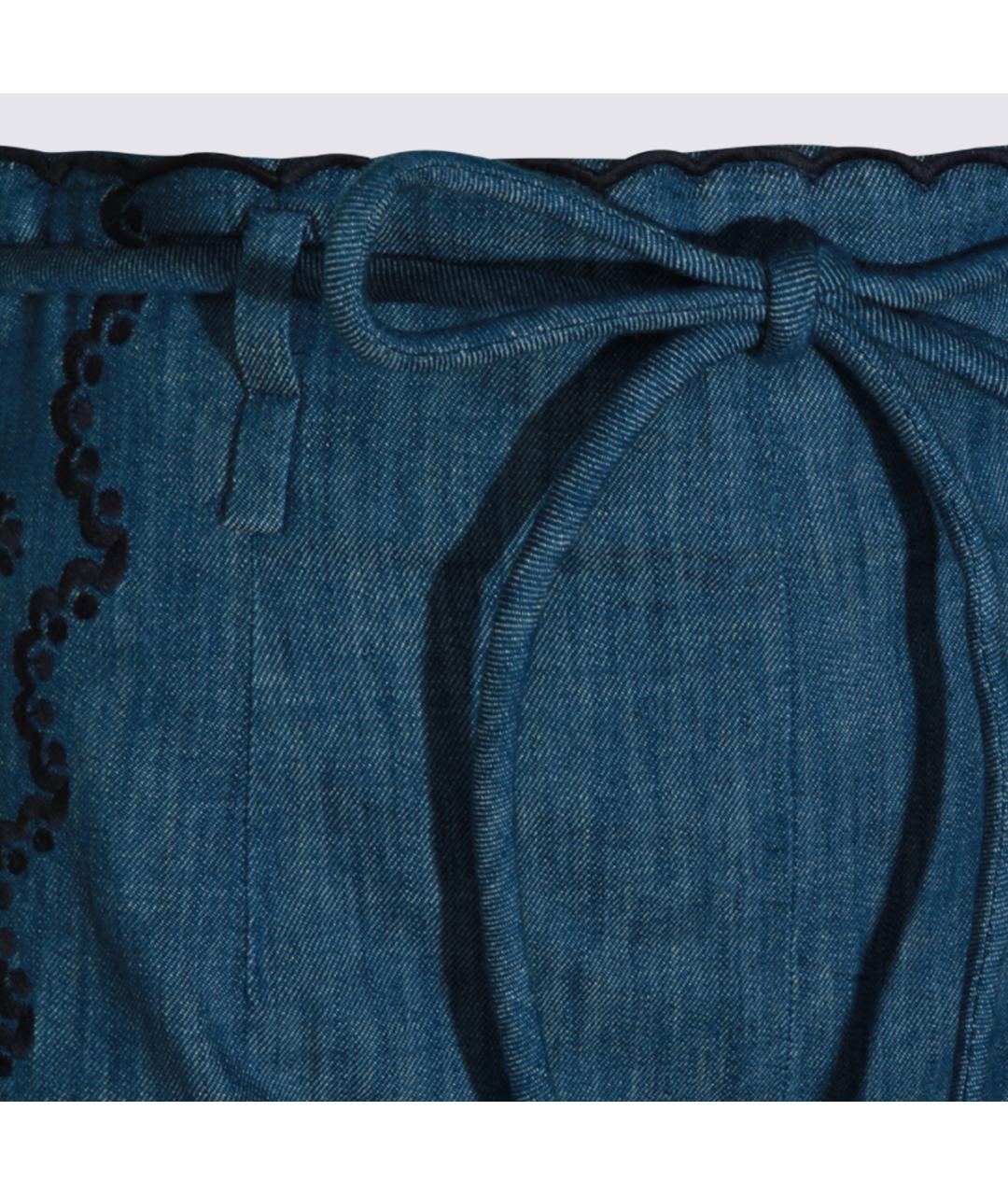 ZIMMERMANN Синие хлопковые шорты, фото 3