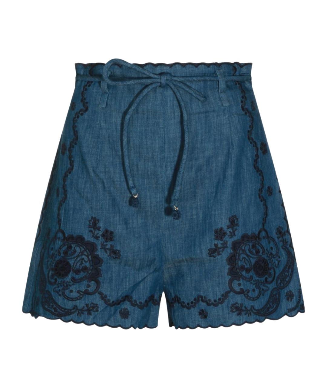 ZIMMERMANN Синие хлопковые шорты, фото 1