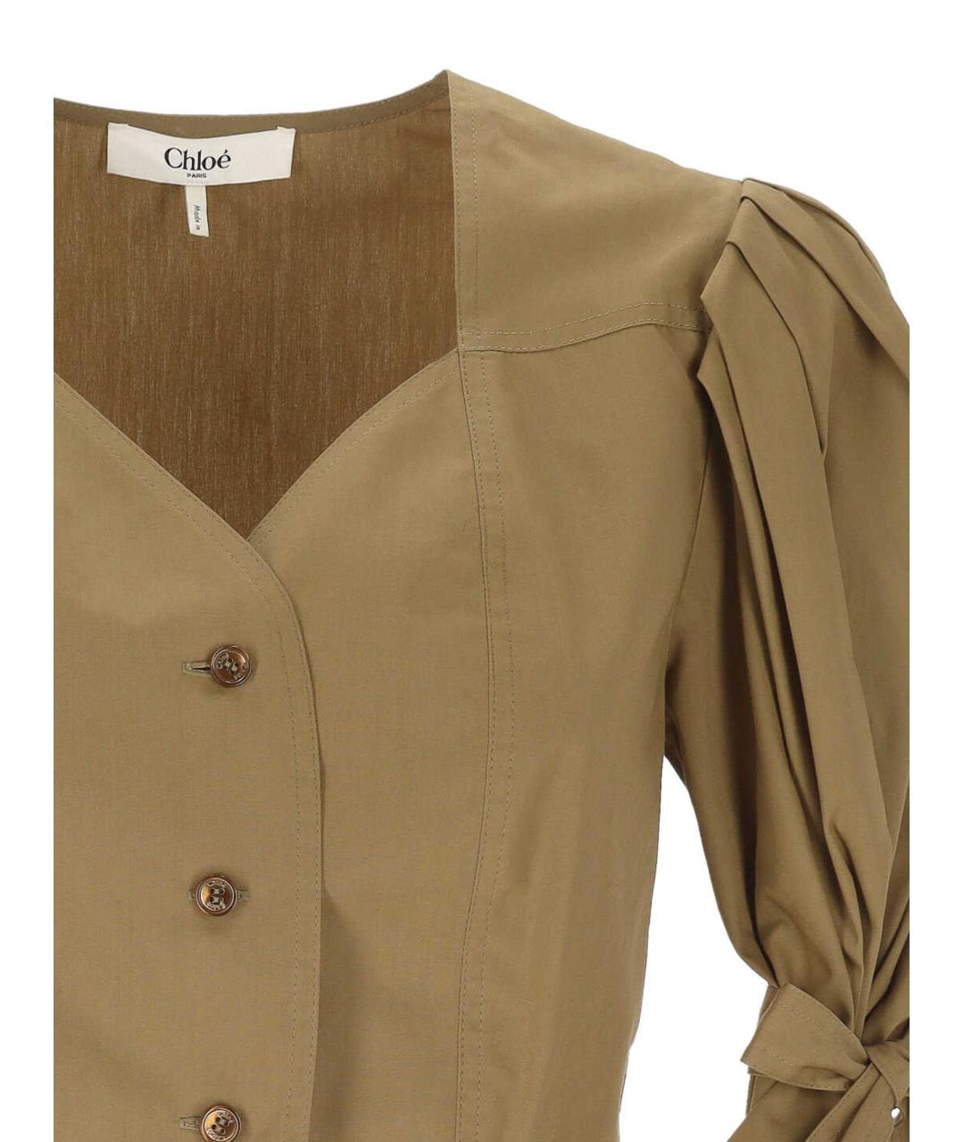 CHLOE Хаки хлопковая рубашка, фото 2