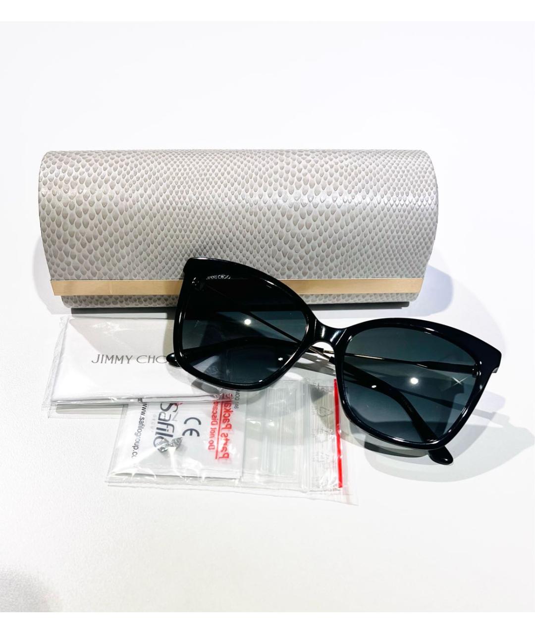 JIMMY CHOO Черные пластиковые солнцезащитные очки, фото 4