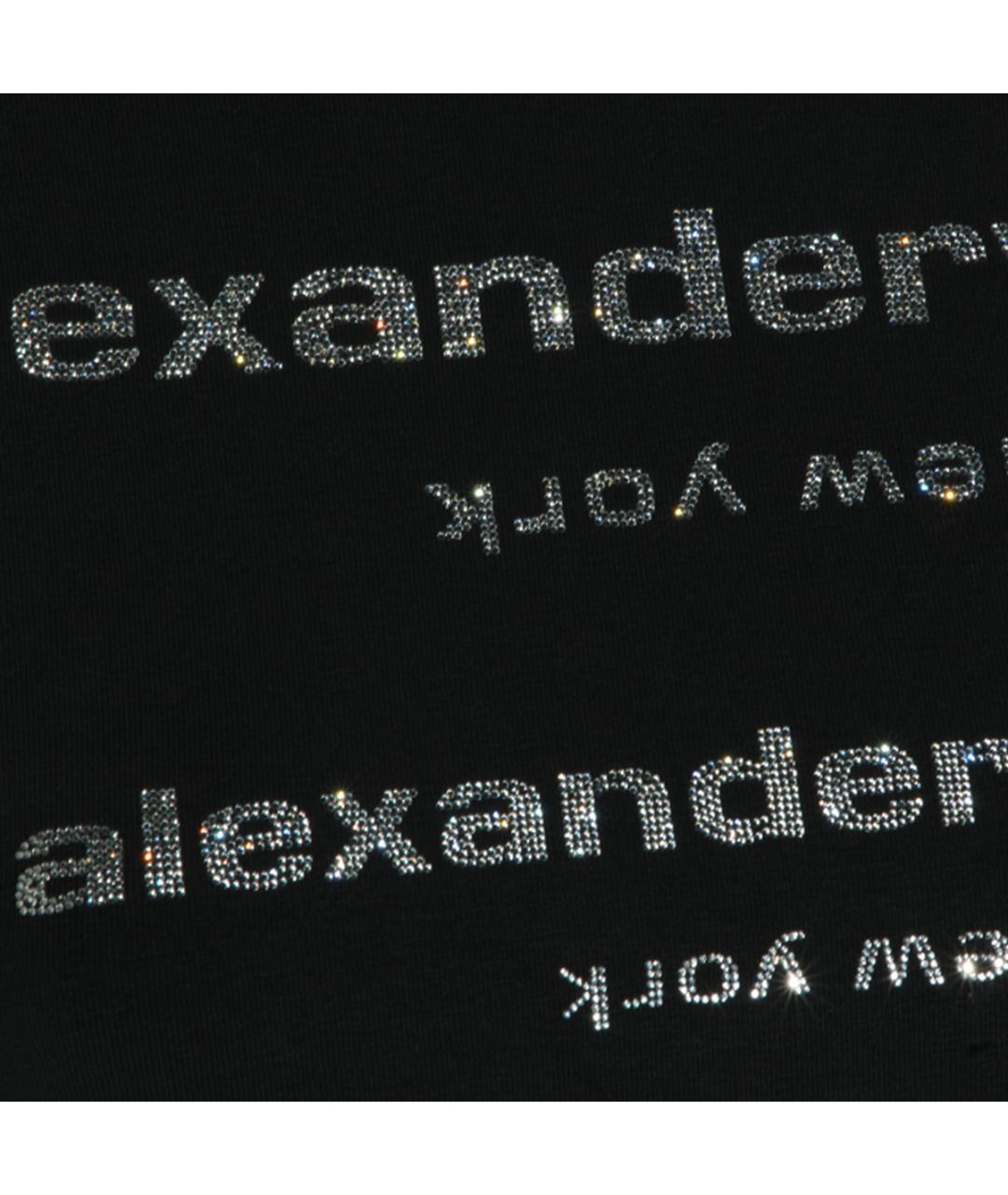 ALEXANDER WANG Черная хлопковая футболка, фото 3