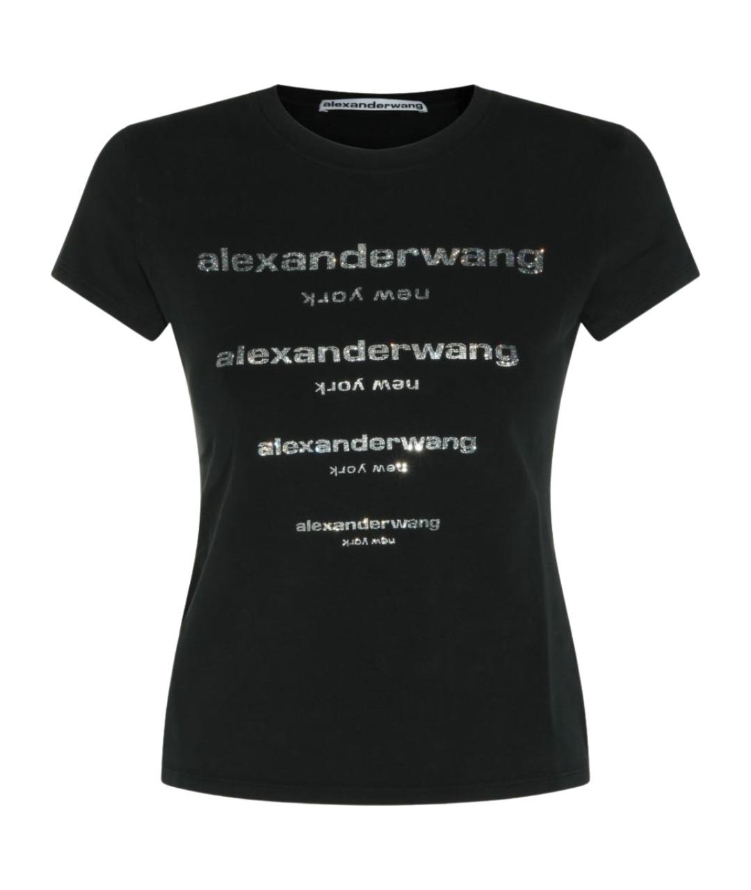ALEXANDER WANG Черная хлопковая футболка, фото 1