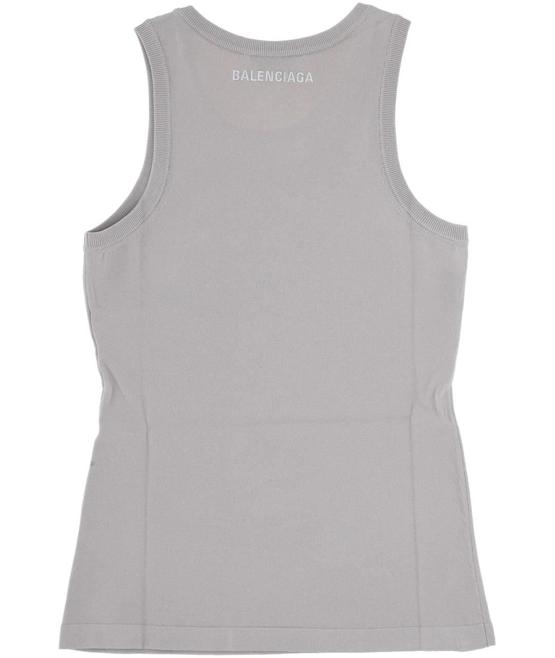 BALENCIAGA Серая полиэстеровая майка, фото 3