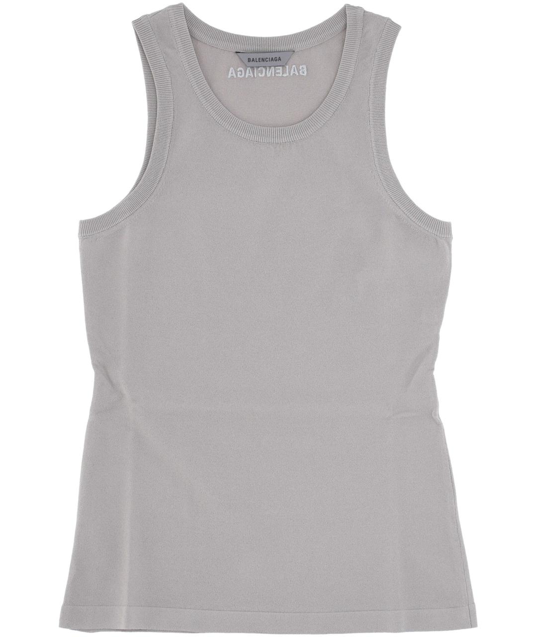 BALENCIAGA Серая полиэстеровая майка, фото 1