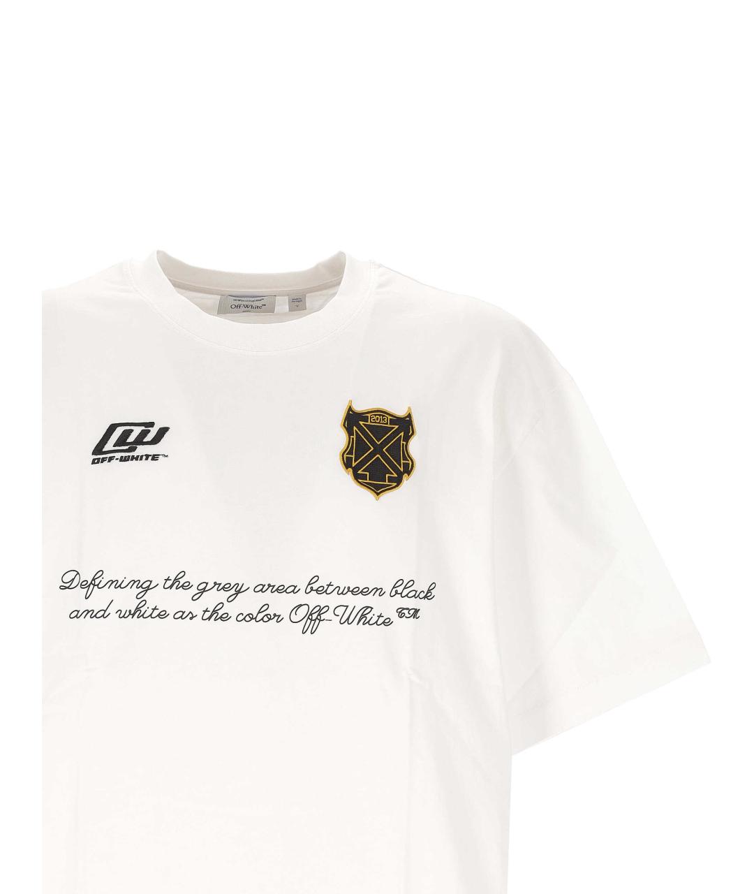 OFF-WHITE Белая хлопковая футболка, фото 2