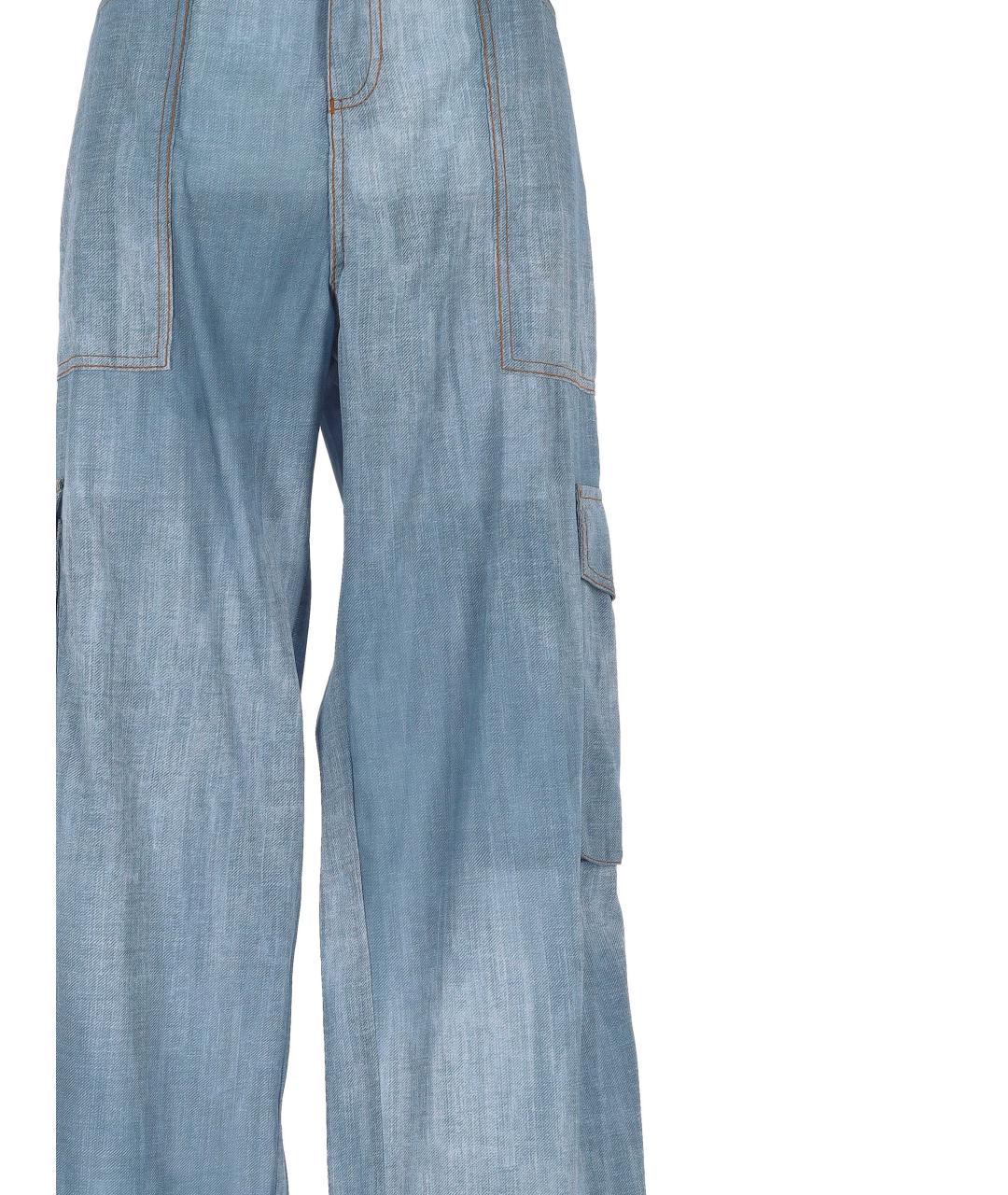 ERMANNO SCERVINO Голубые хлопковые прямые джинсы, фото 2