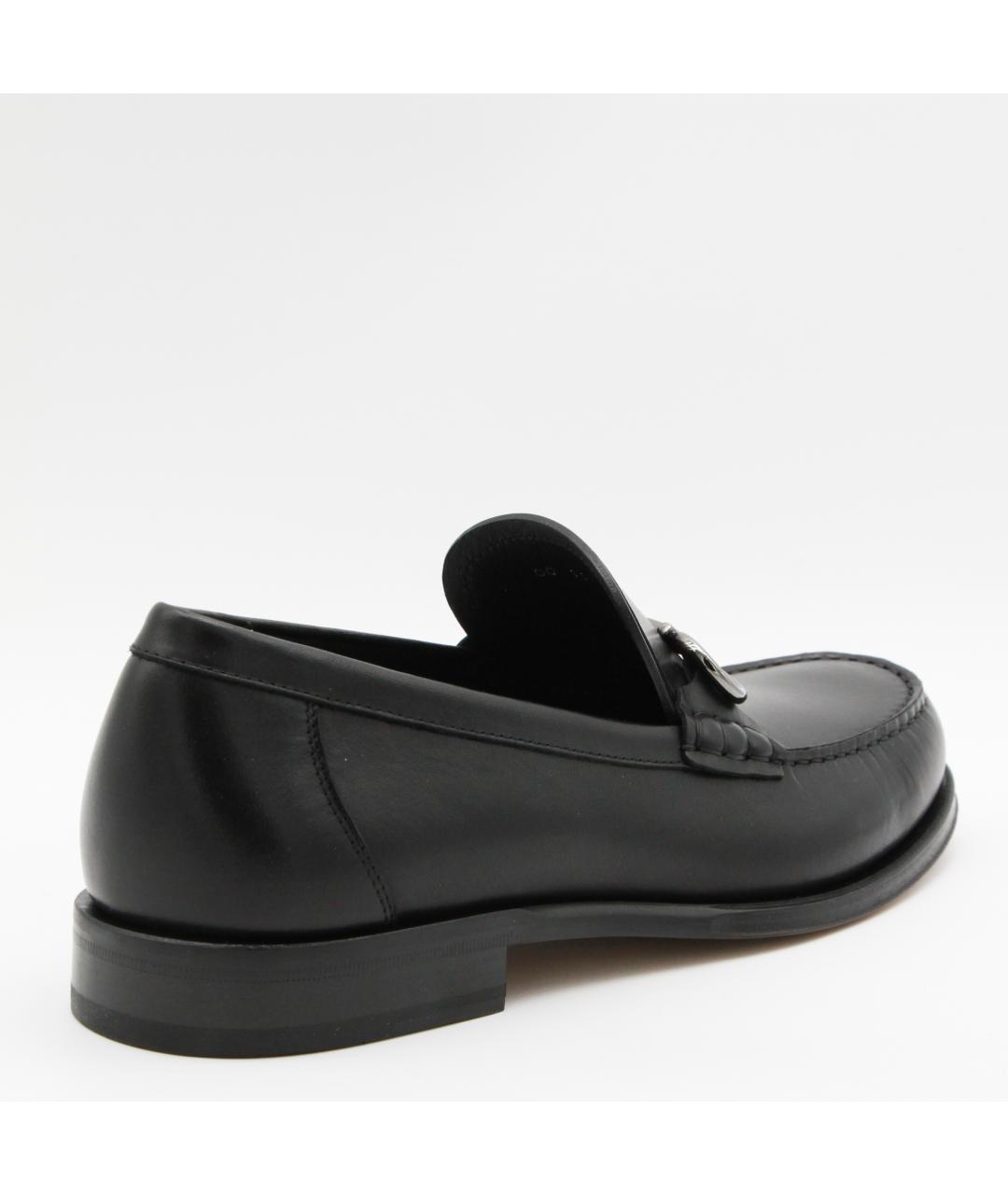 FERRAGAMO Черные кожаные лоферы, фото 3