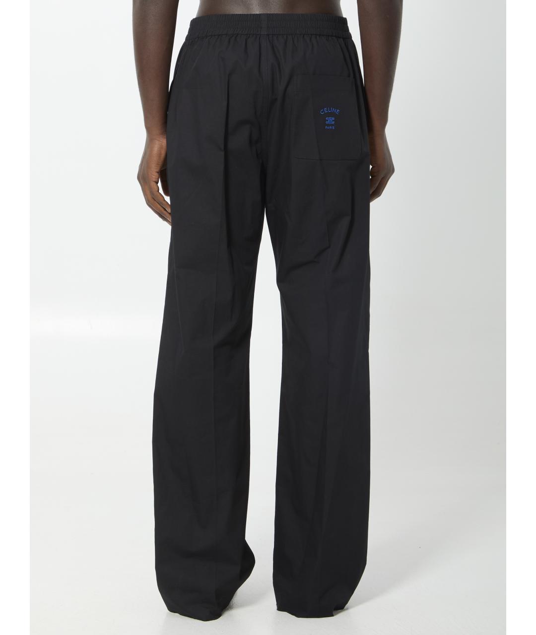 CELINE Черные хлопковые повседневные брюки, фото 4