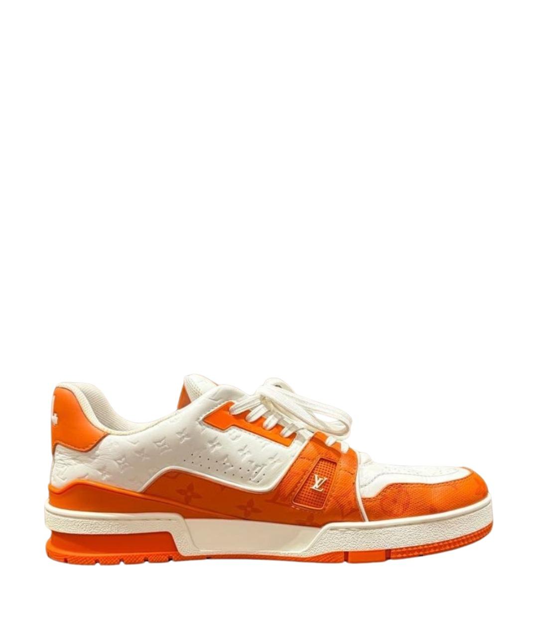 LOUIS VUITTON Оранжевое кожаные низкие кроссовки / кеды, фото 1