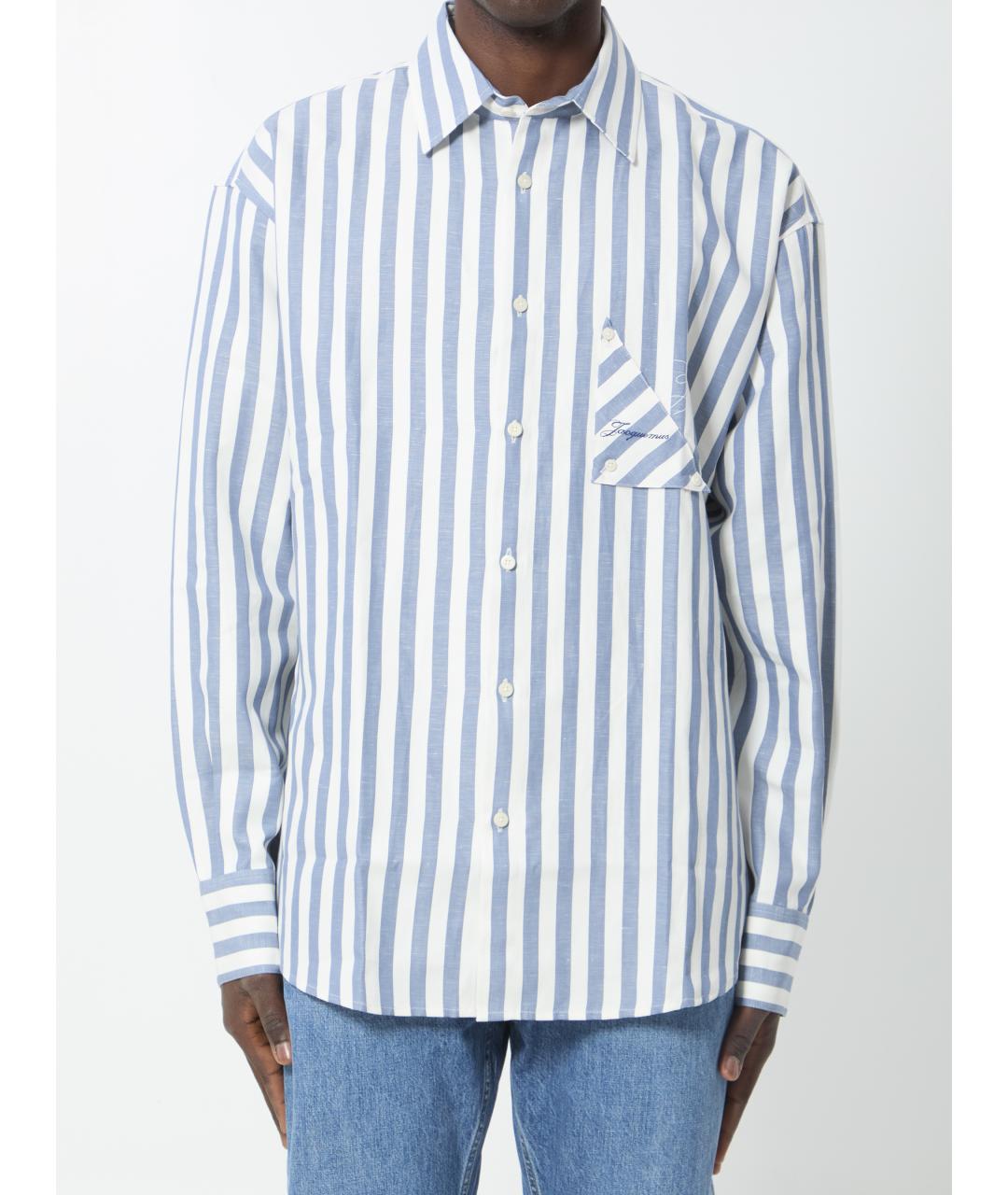 JACQUEMUS Голубая хлопковая кэжуал рубашка, фото 2