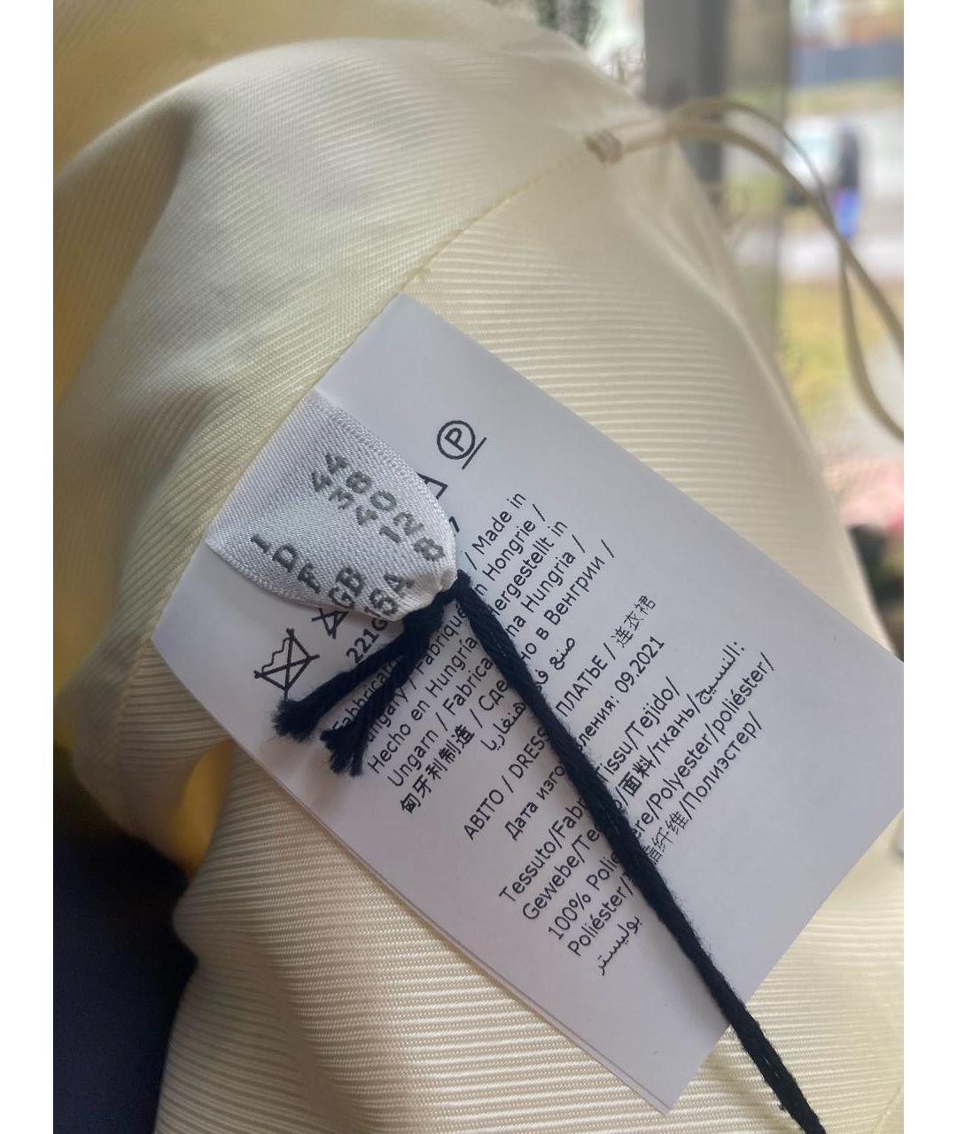 PHILOSOPHY DI LORENZO SERAFINI Желтое полиэстеровое вечернее платье, фото 3