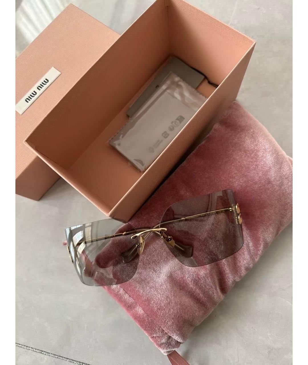 MIU MIU Серые металлические солнцезащитные очки, фото 3