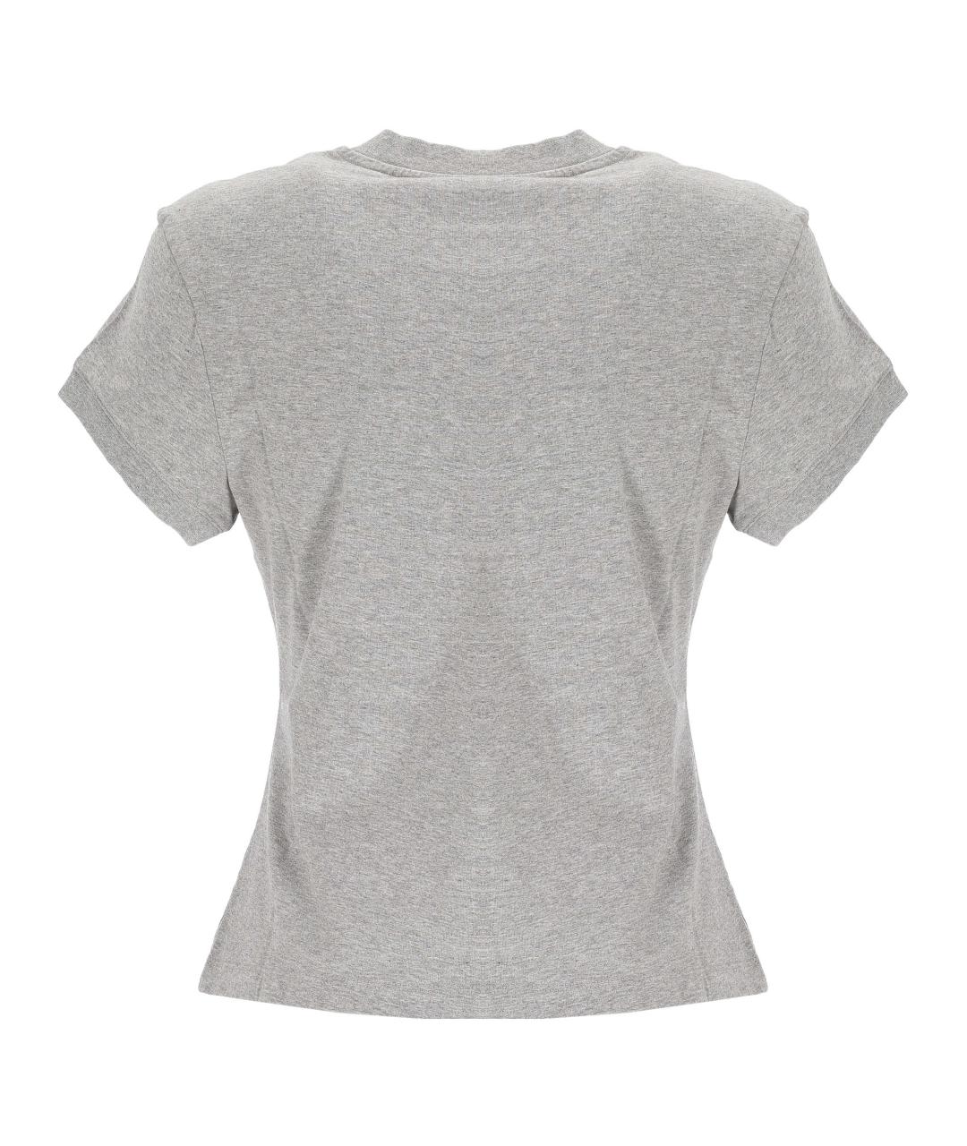 OFF-WHITE Серая хлопковая футболка, фото 3