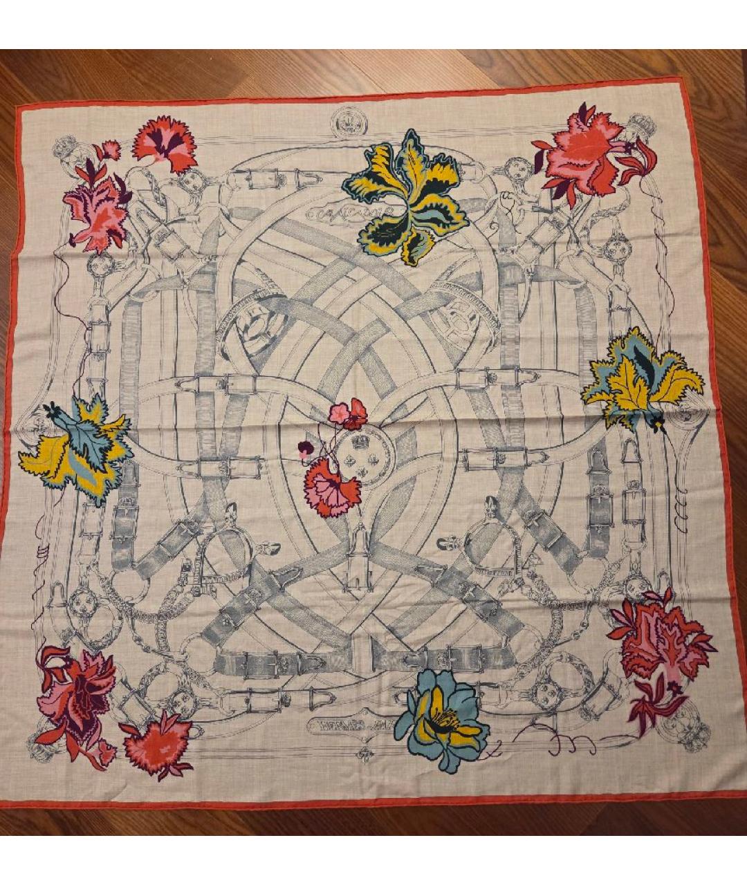 HERMES Мульти кашемировый платок, фото 3