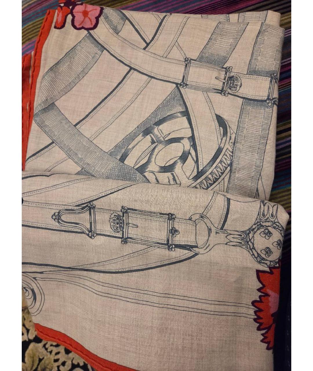 HERMES Мульти кашемировый платок, фото 4