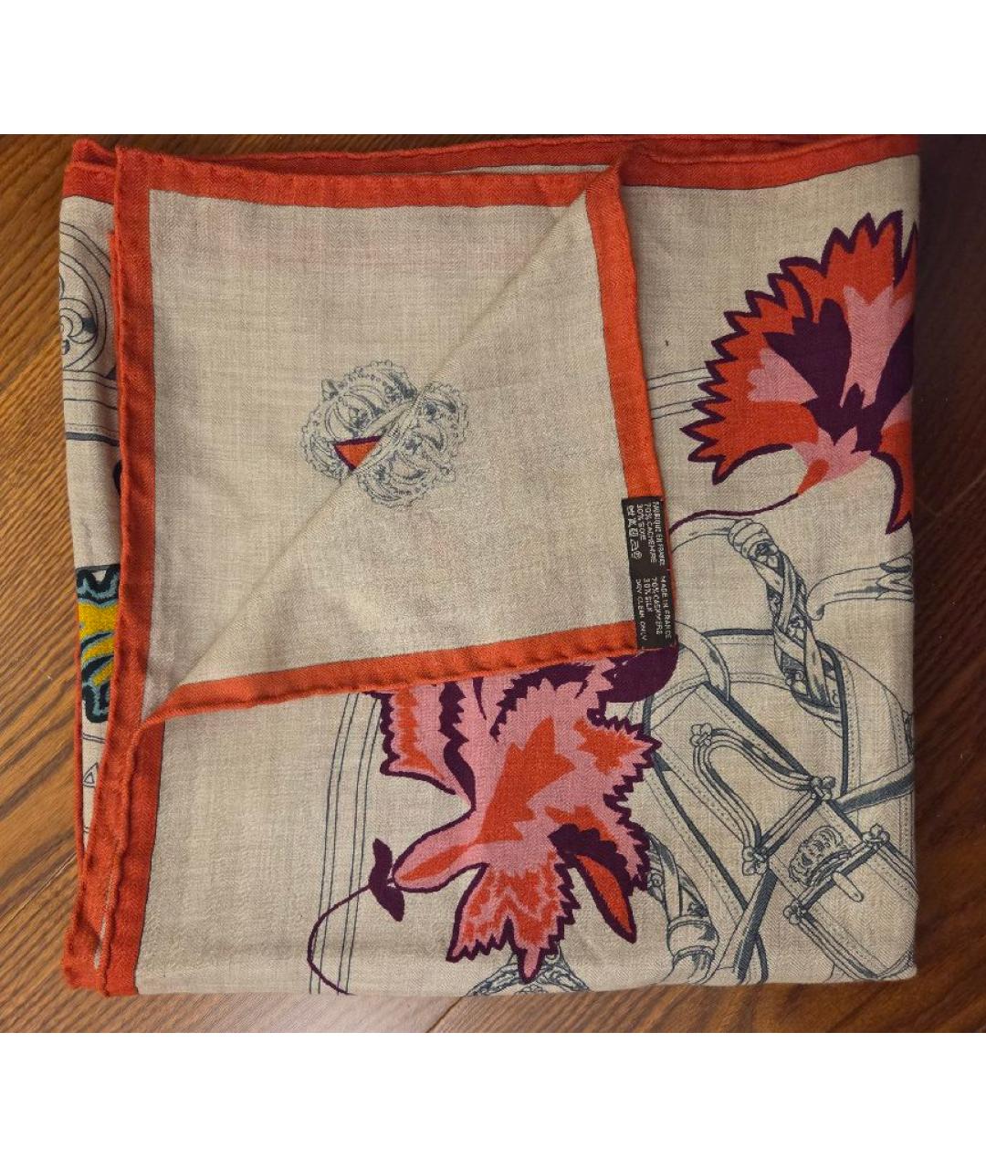 HERMES Мульти кашемировый платок, фото 2