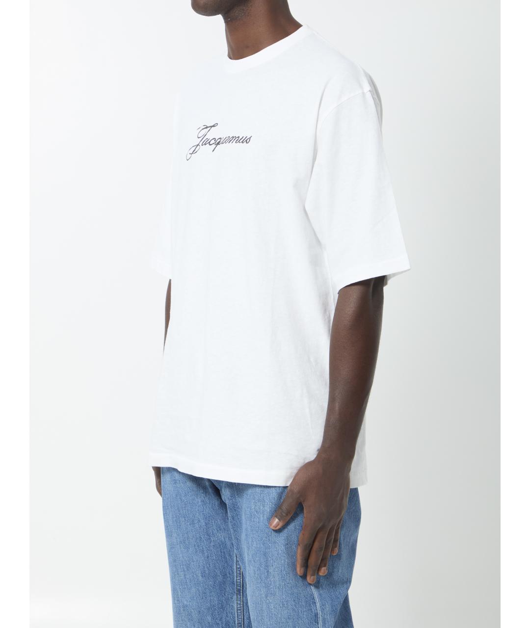 JACQUEMUS Белая хлопковая футболка, фото 3