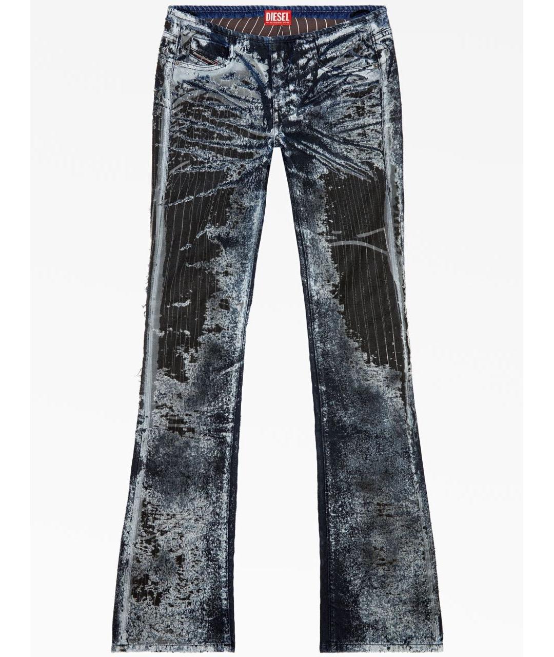 DIESEL Темно-синие хлопковые джинсы клеш, фото 8