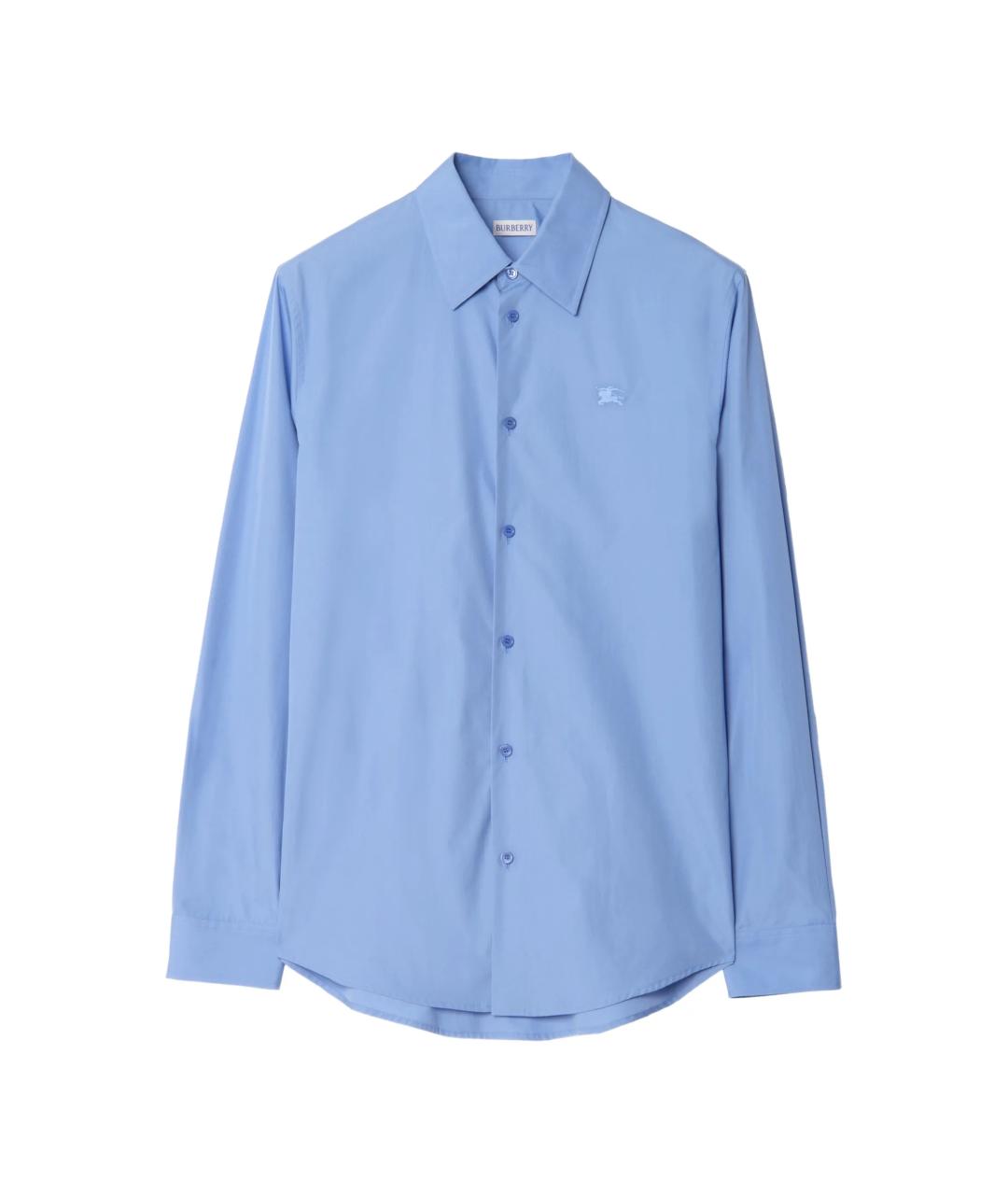 BURBERRY Голубая хлопковая кэжуал рубашка, фото 1