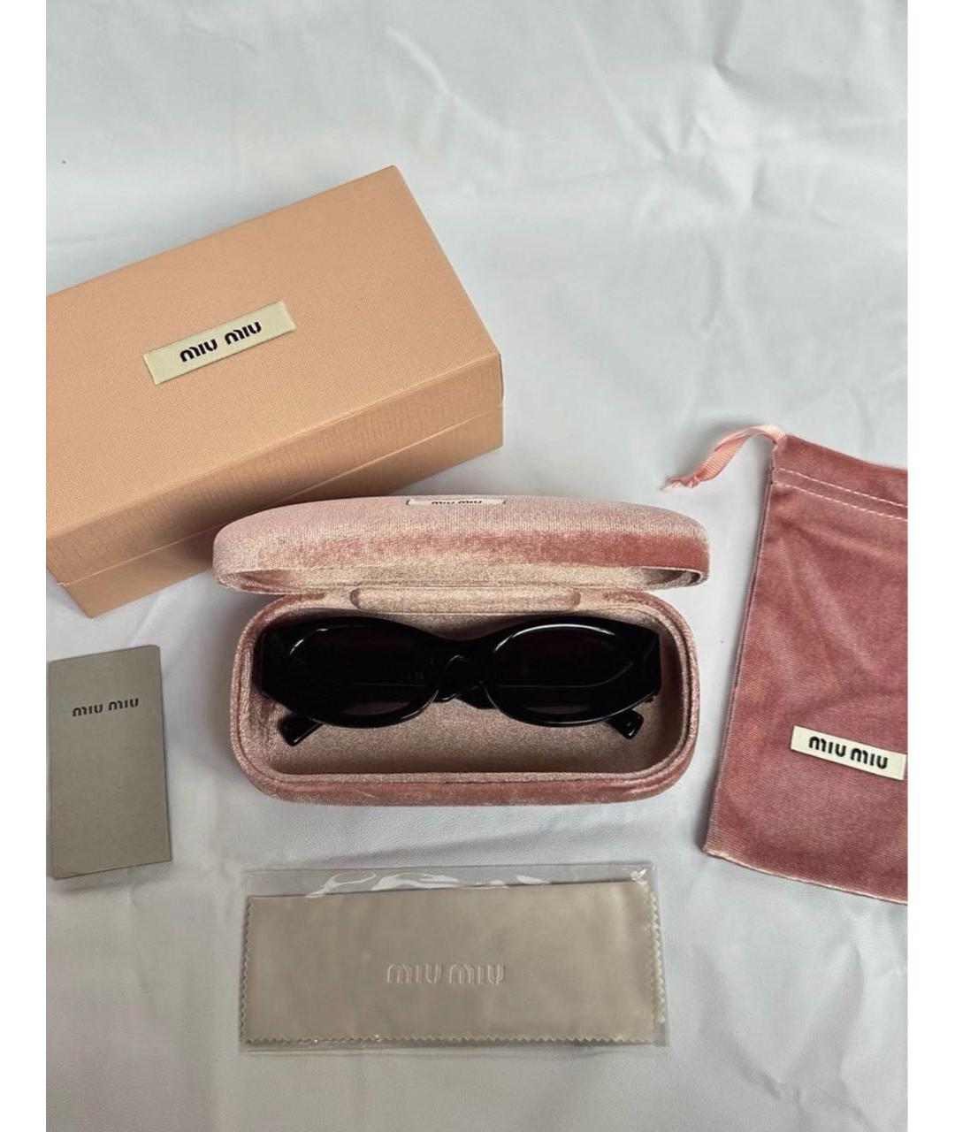 MIU MIU Черные пластиковые солнцезащитные очки, фото 4