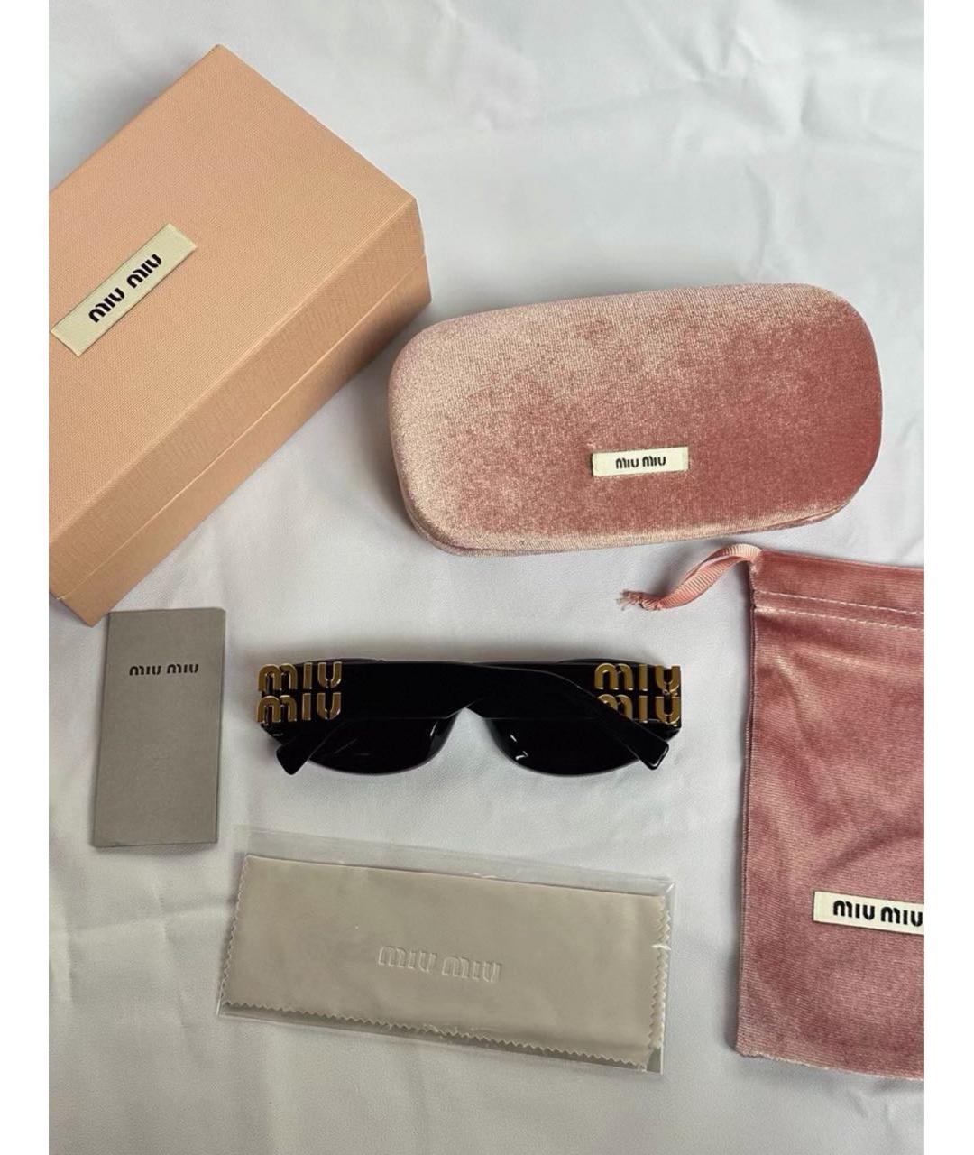 MIU MIU Черные пластиковые солнцезащитные очки, фото 3