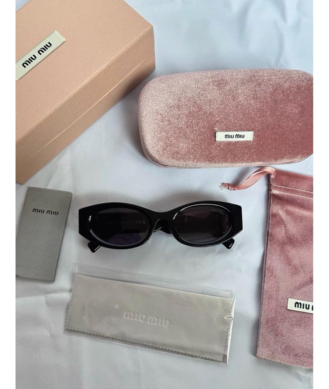 MIU MIU Черные пластиковые солнцезащитные очки, фото 2