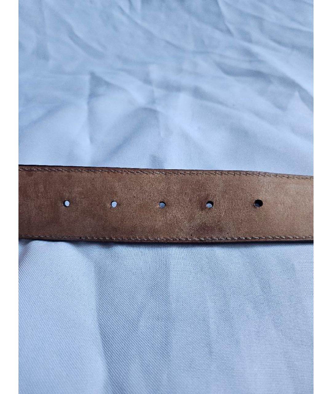 GUCCI Серебрянный кожаный ремень, фото 5