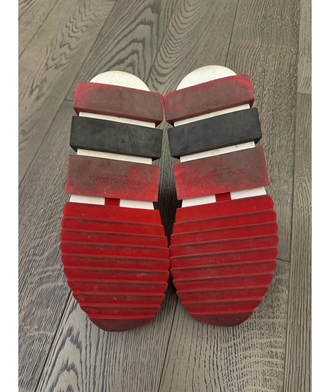 DOLCE&GABBANA Красные текстильные высокие кроссовки / кеды, фото 2