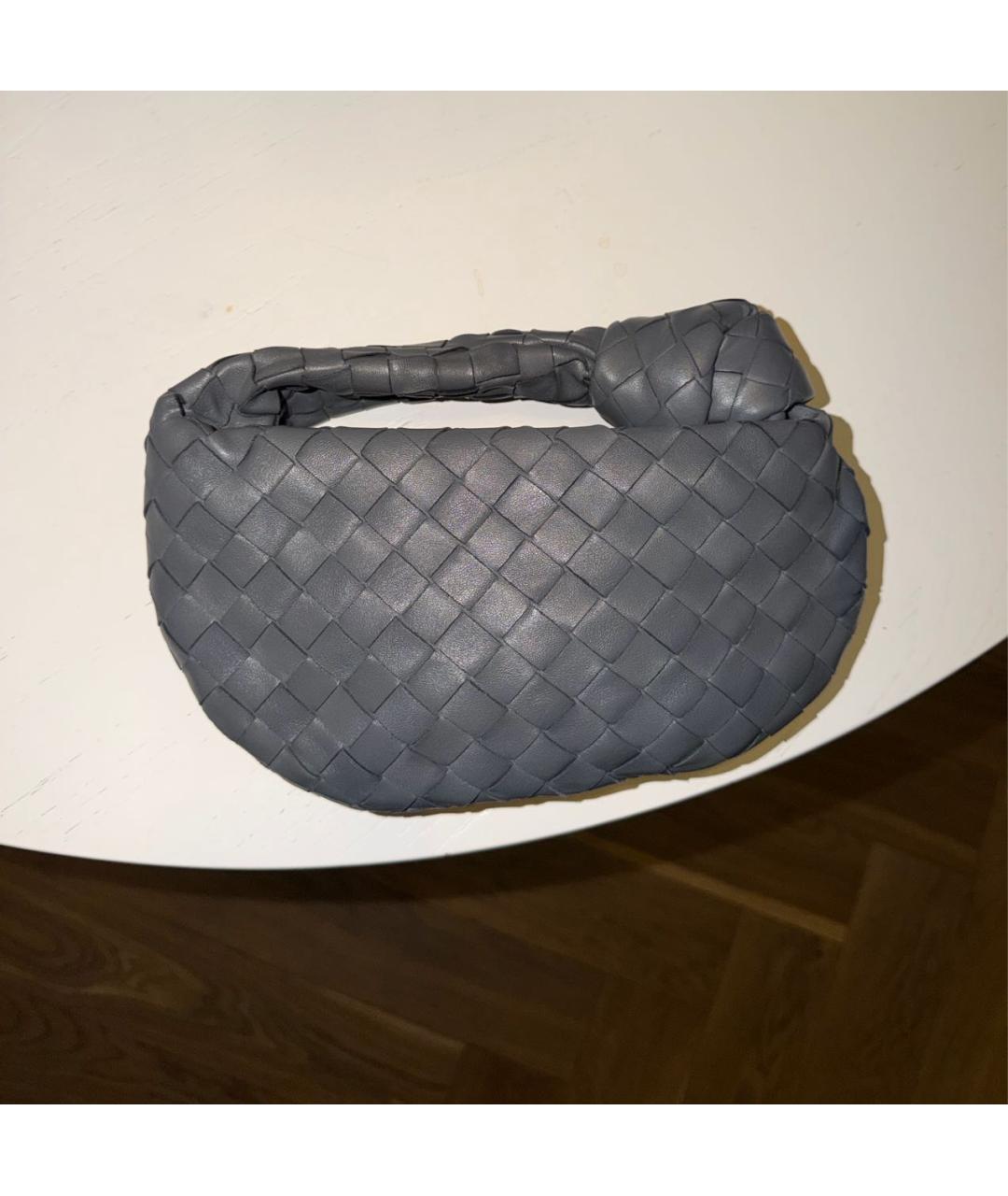 BOTTEGA VENETA Серая кожаная сумка с короткими ручками, фото 5