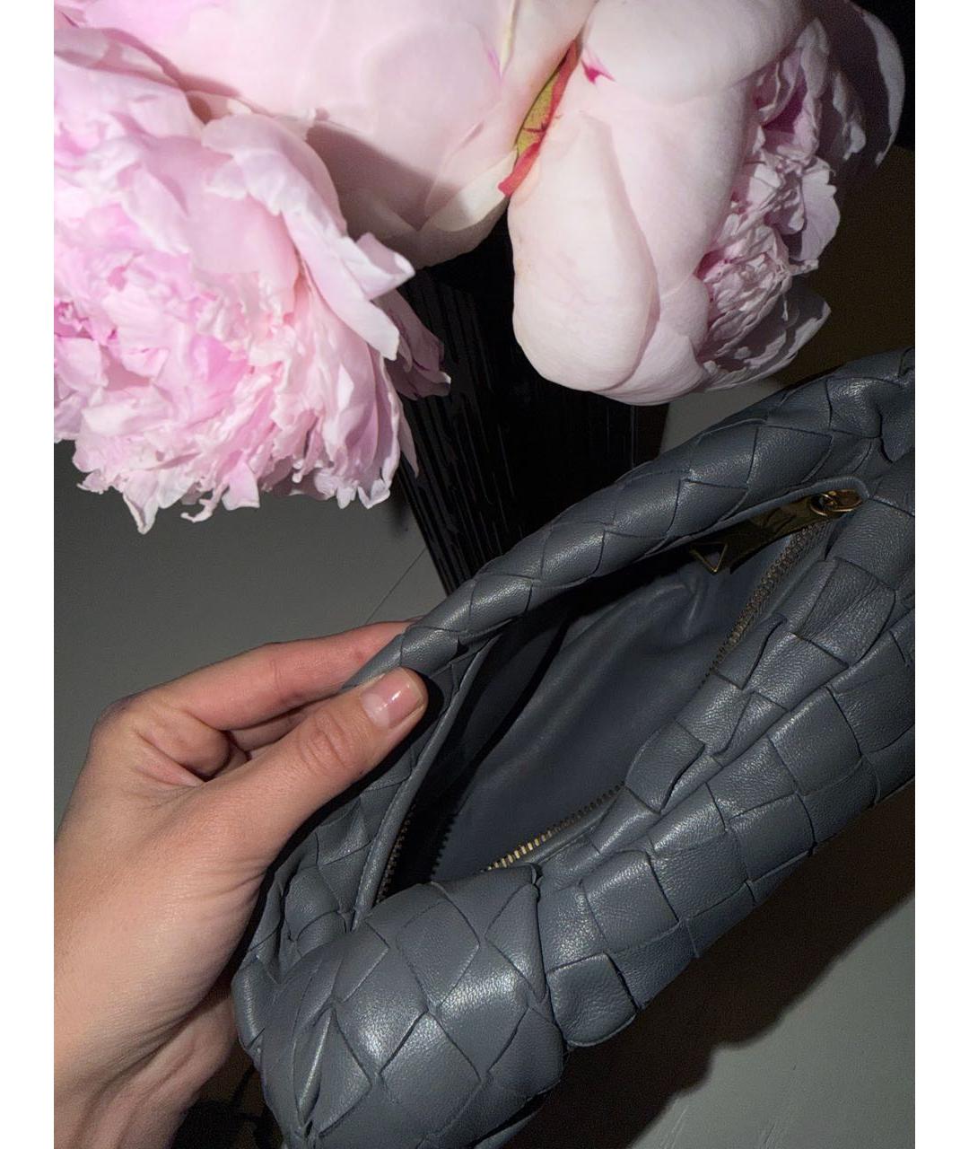 BOTTEGA VENETA Серая кожаная сумка с короткими ручками, фото 4