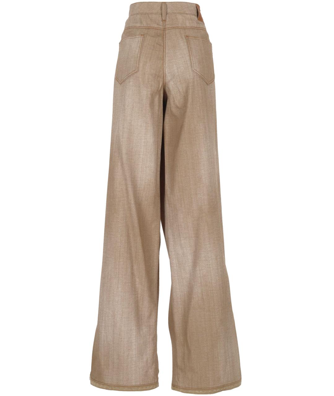 ERMANNO SCERVINO Бежевые вискозные прямые брюки, фото 3