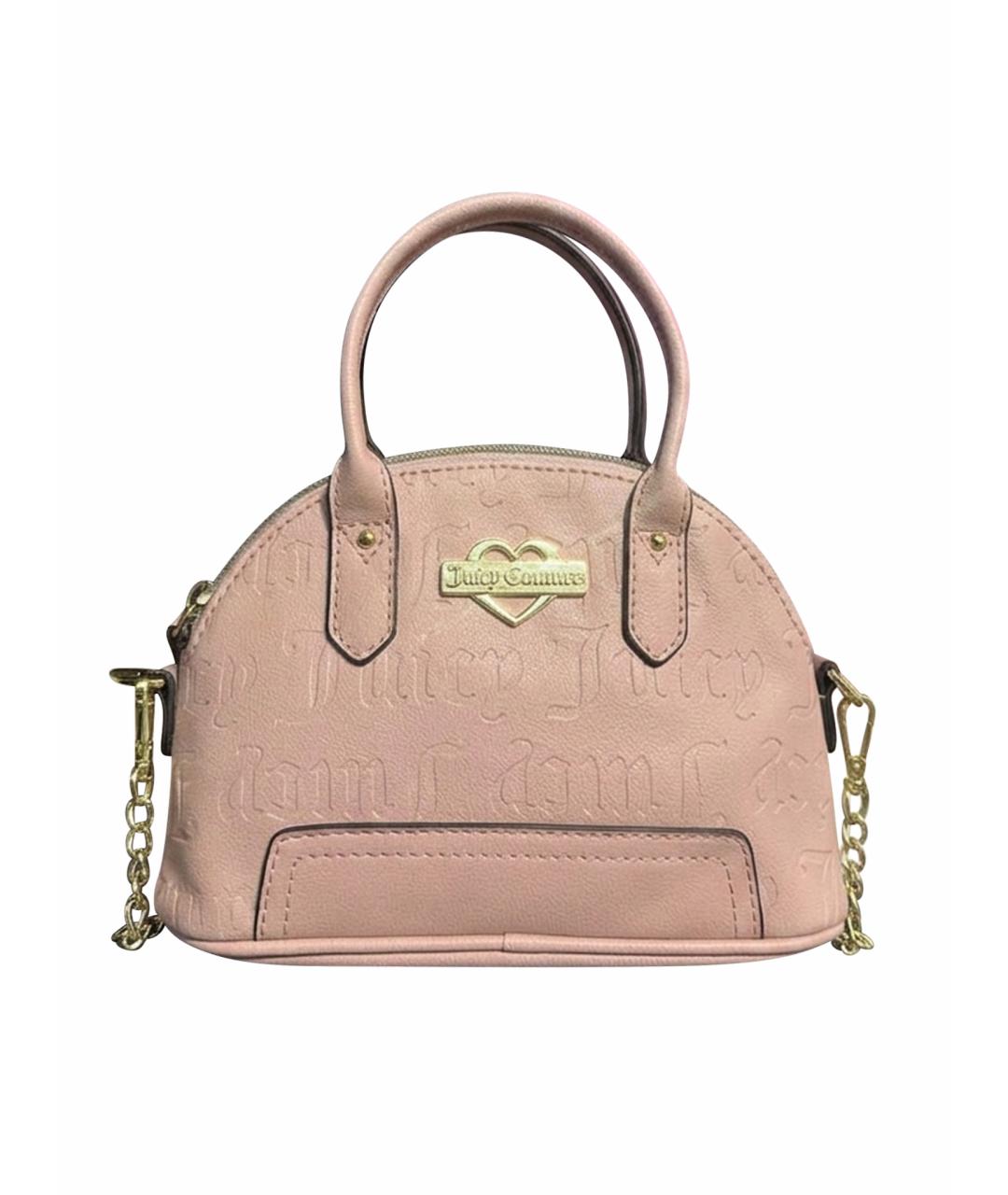 JUICY COUTURE Розовая сумка с короткими ручками из искусственной кожи, фото 4
